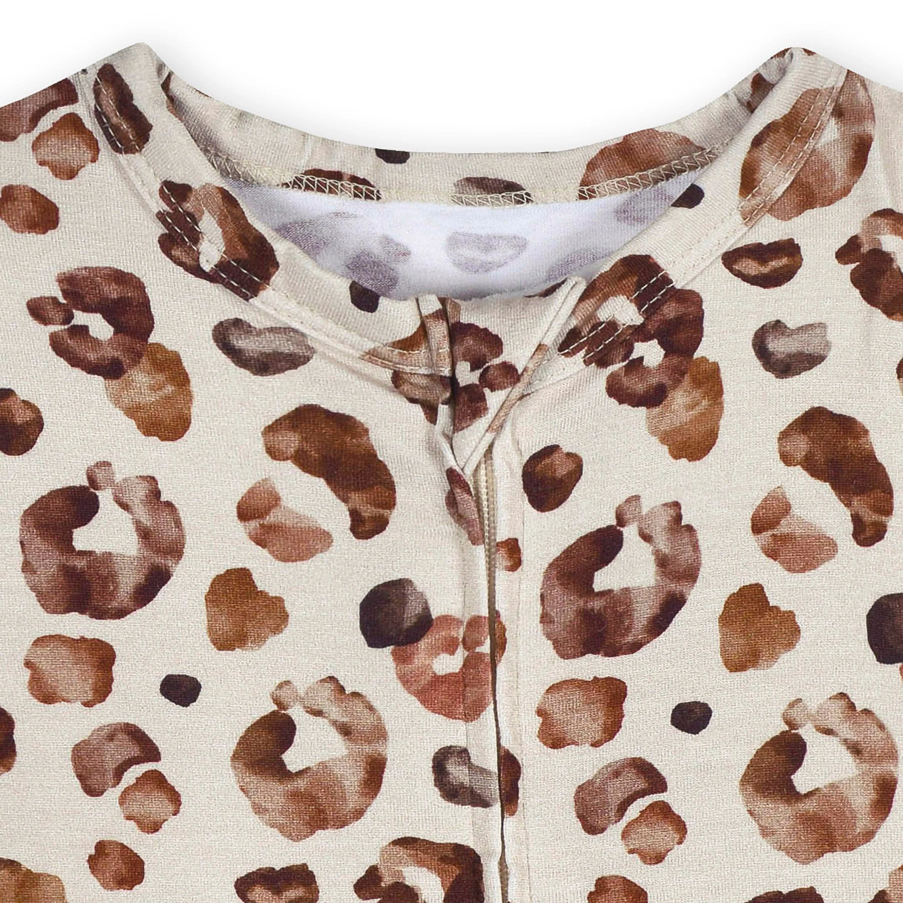 Baby Spotted Leopard Buttery Soft Viscose Made from Eucalyptus Snug Fit Romper, 6-9M - Image 3