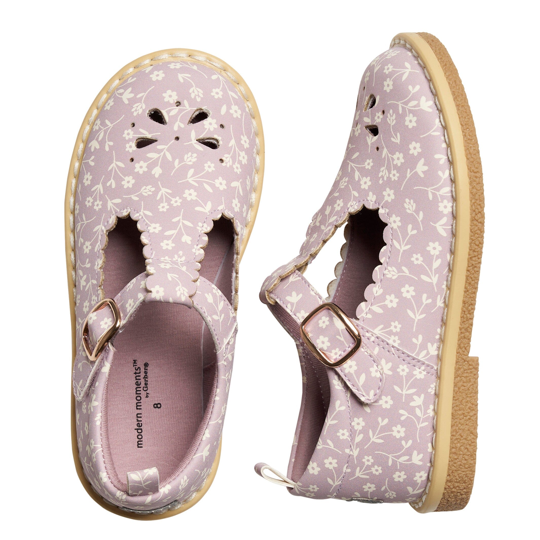 Infant & Toddler Girls Light Lilac Floral Mary Jane Shoes - Image 3