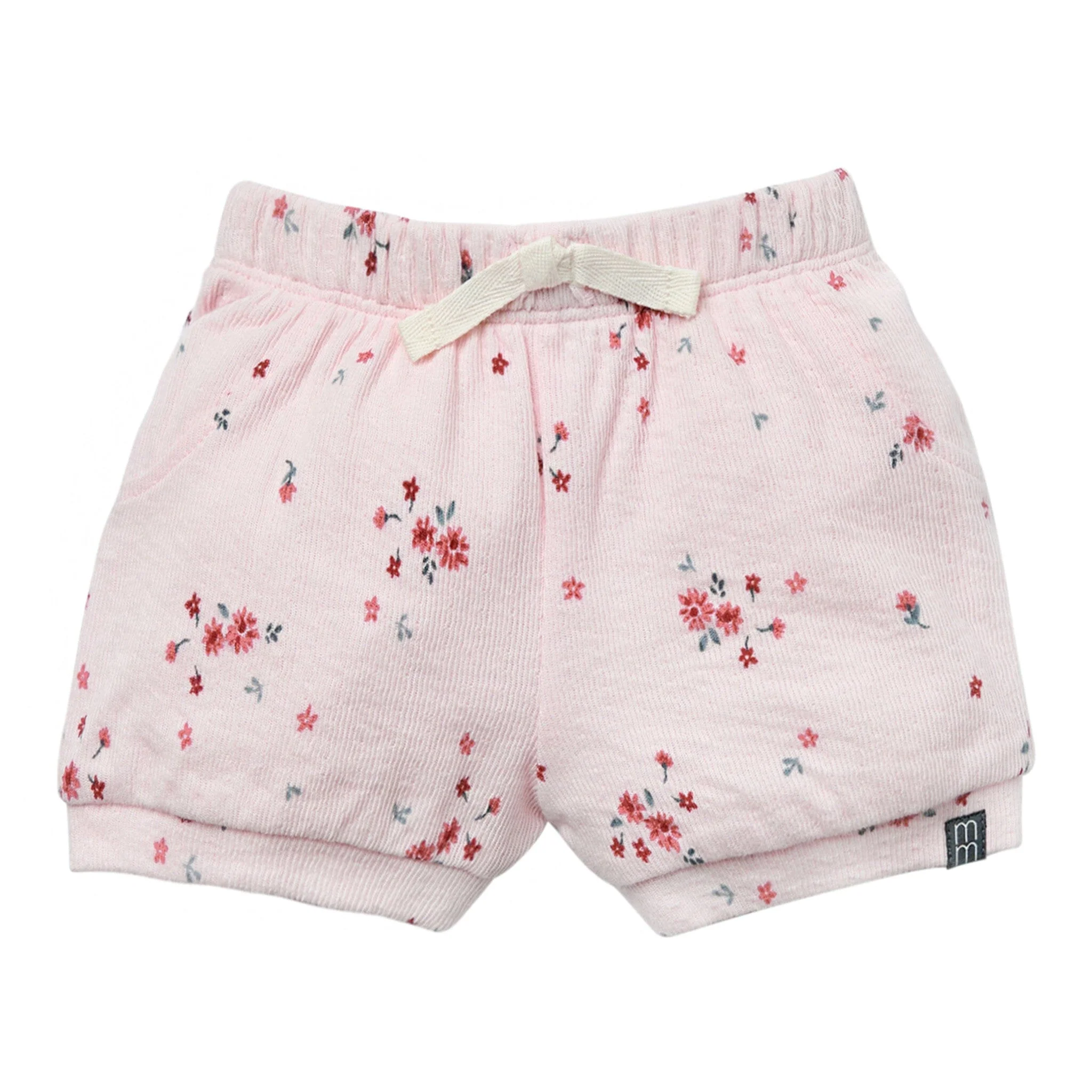 Baby Girls Light Pink Floral Cuffed Shorts