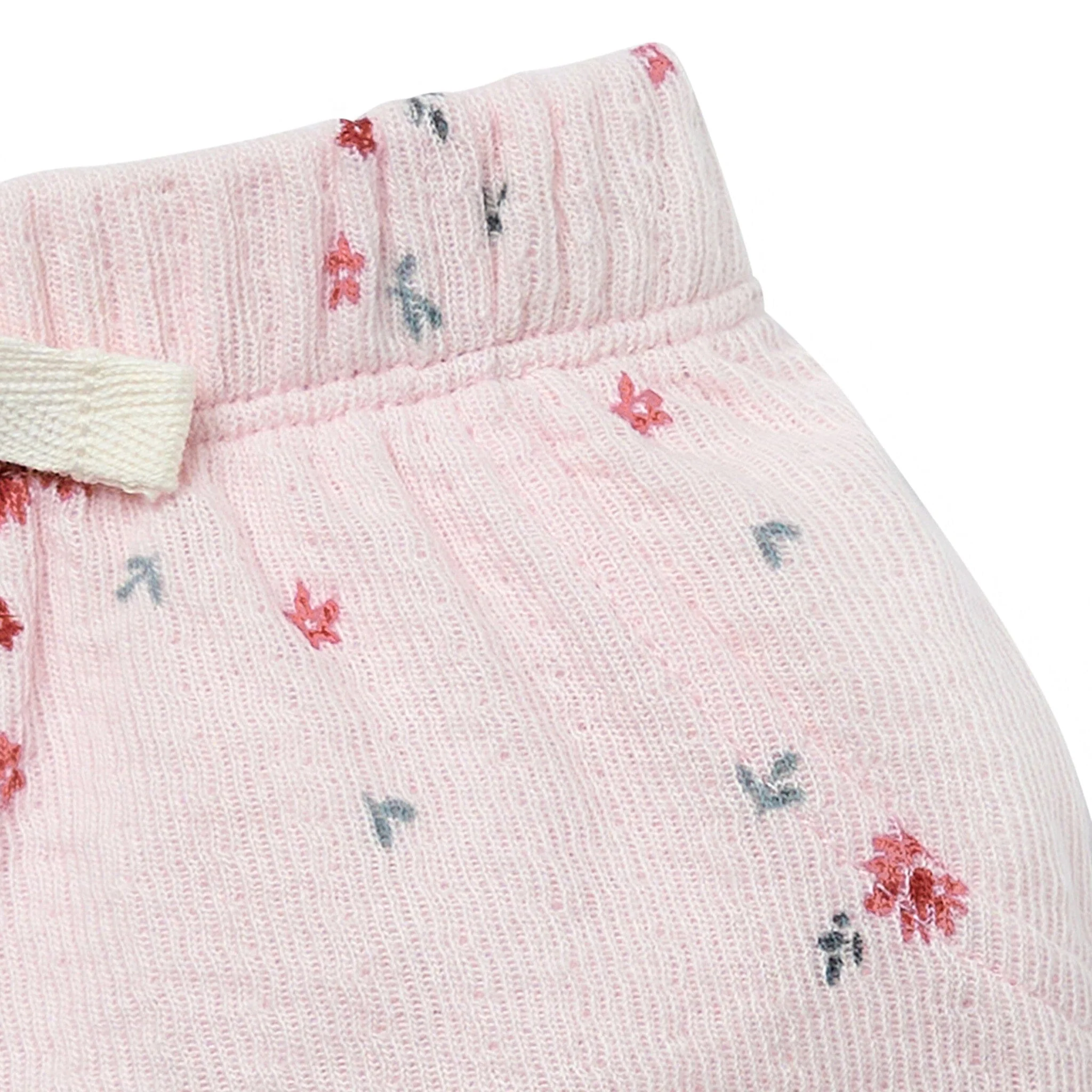Baby Girls Light Pink Floral Cuffed Shorts - Image 3