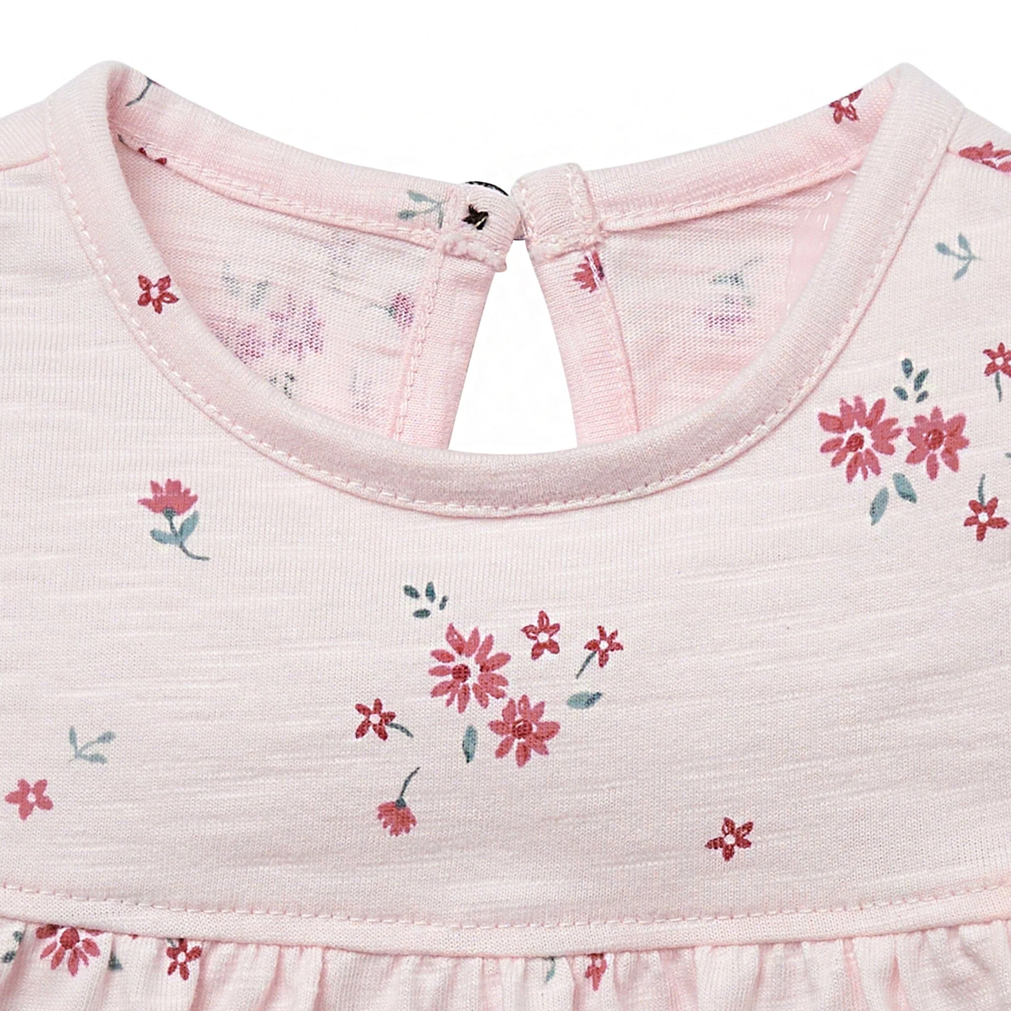 Baby Girls Light Pink Floral Ruffle Sleeve Top - Image 5