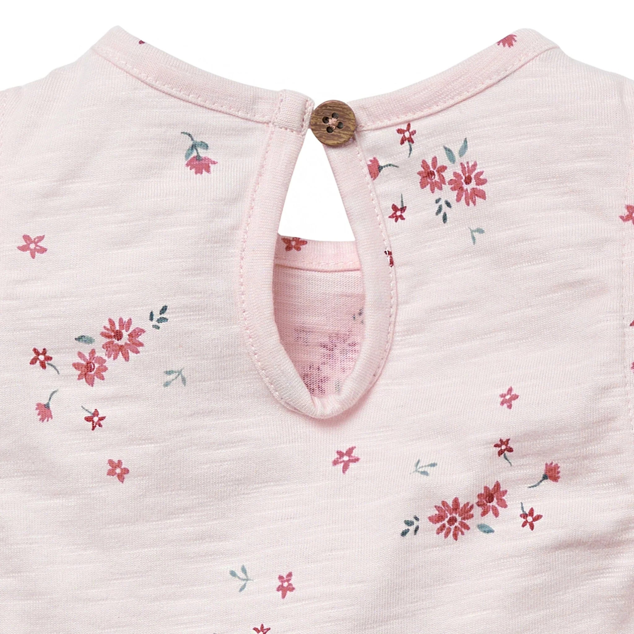 Baby Girls Light Pink Floral Ruffle Sleeve Top - Image 8