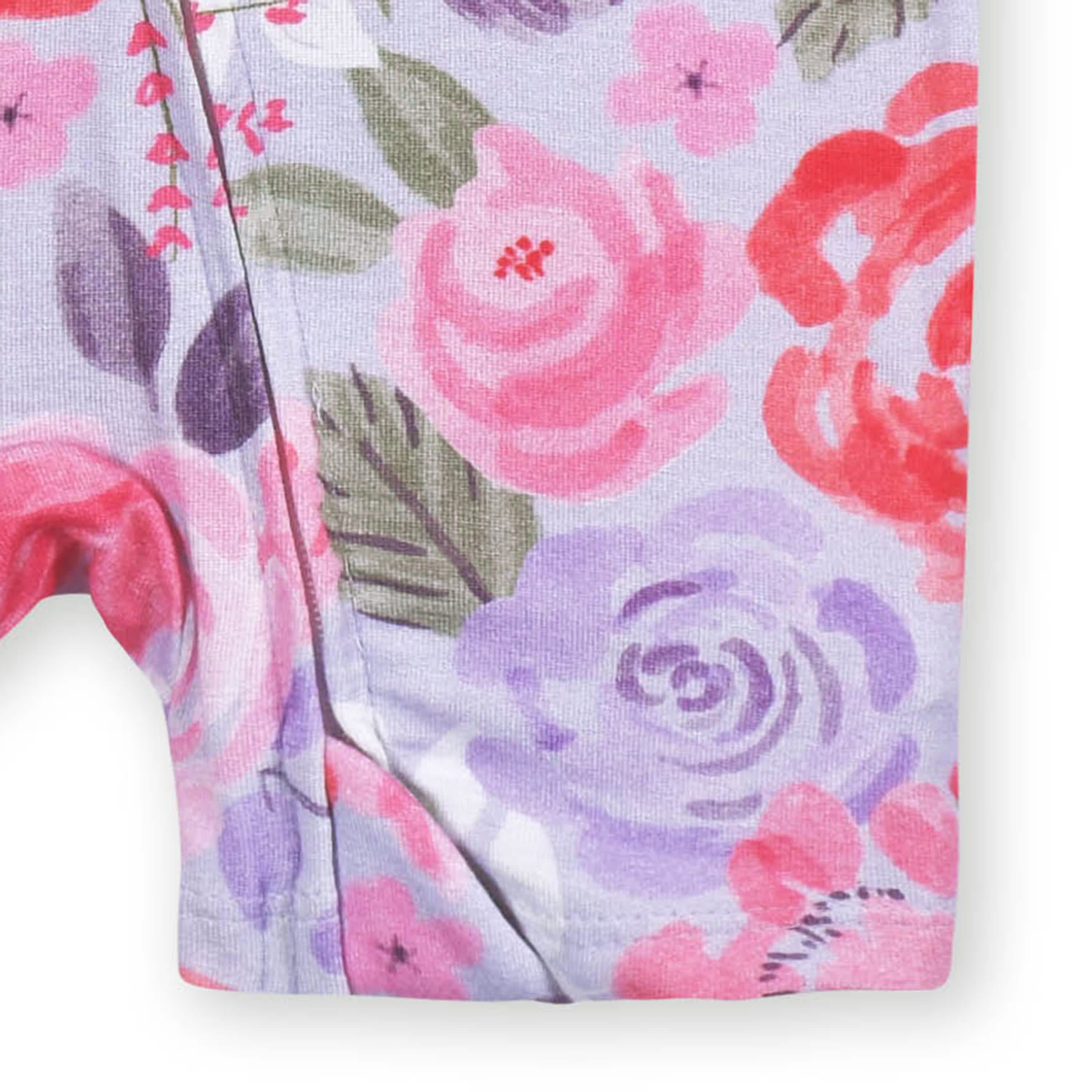 Baby Girls Lilac Garden Buttery Soft Viscose Made from Eucalyptus Snug Fit Romper - Image 5