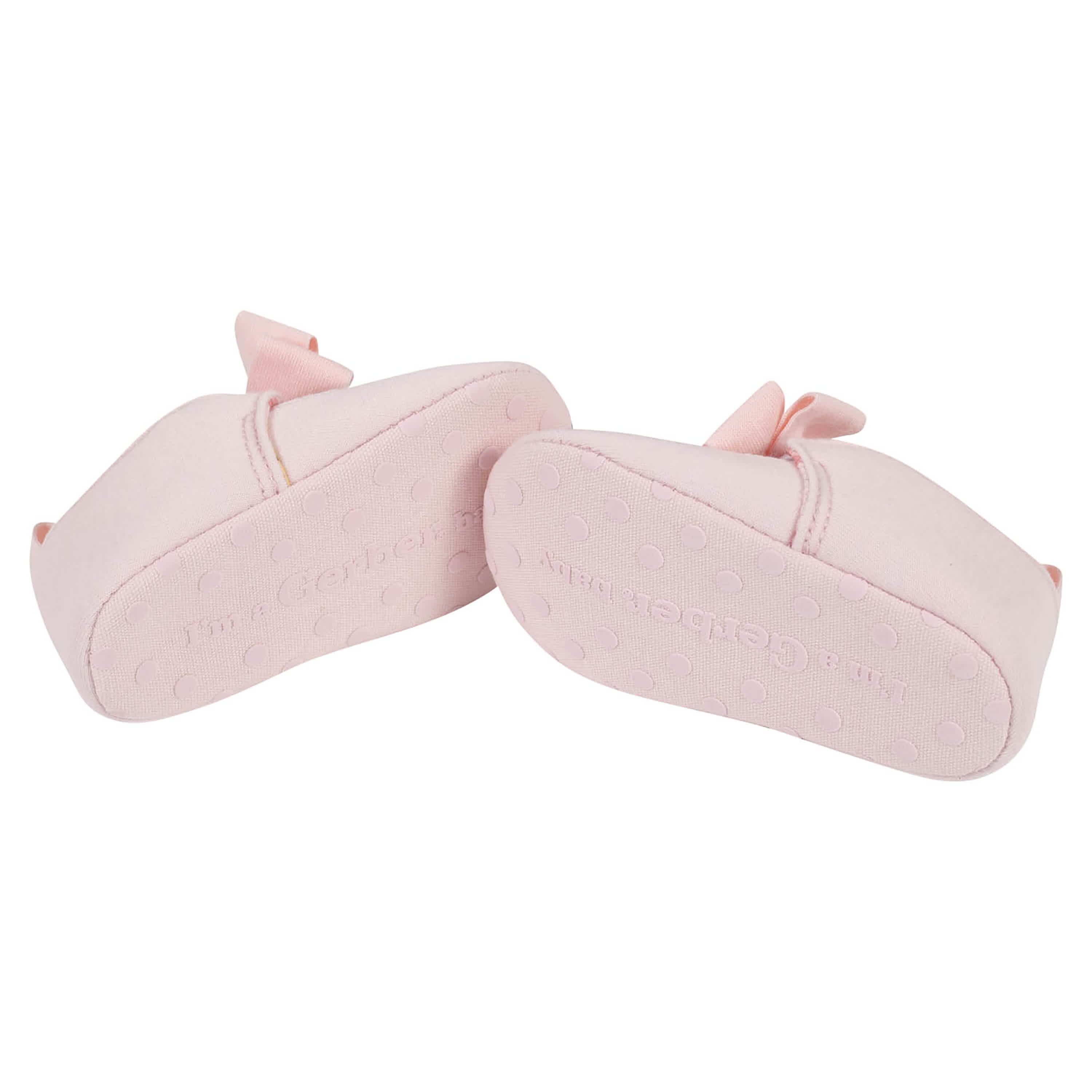Baby Girls Pink Bow Jersey Shoes - Image 3