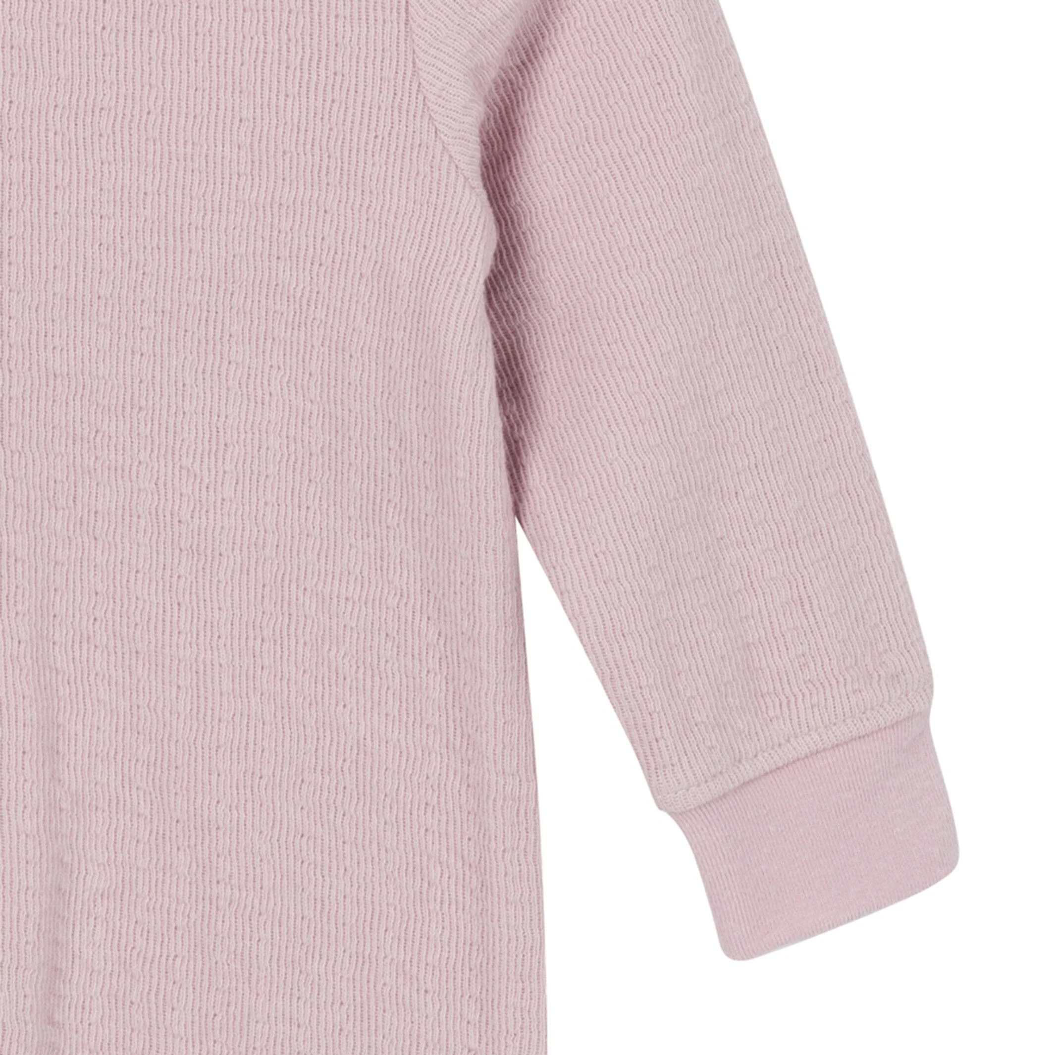 Baby Girls Mauve Hooded Romper - Image 4