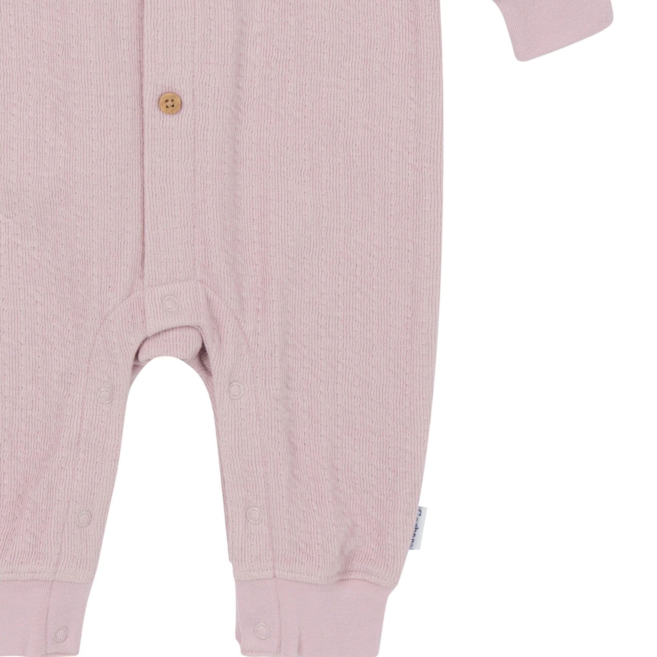 Baby Girls Mauve Hooded Romper - Image 5