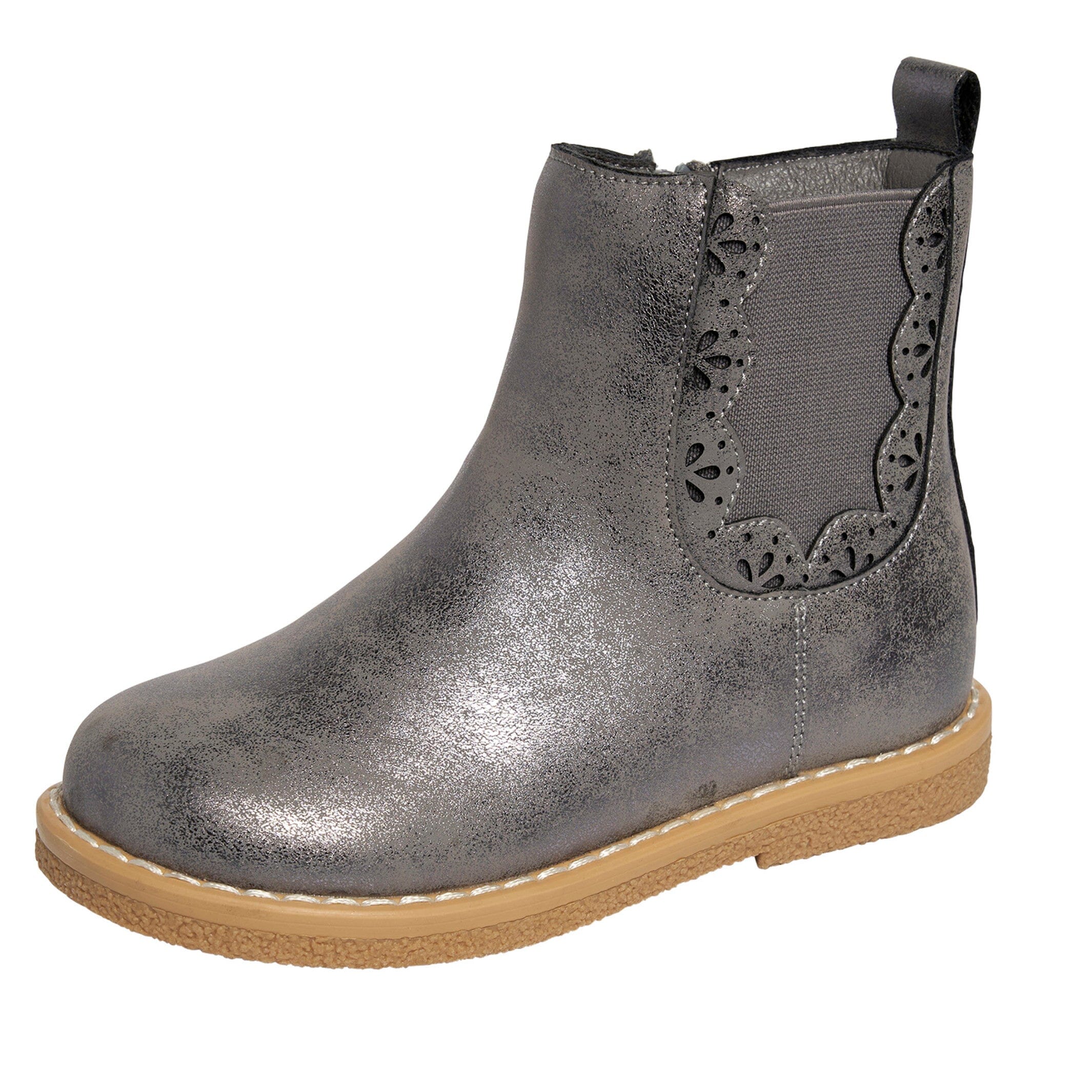 Infant & Toddler Girls Metallic Dark Grey Chelsea Boot - Image 4