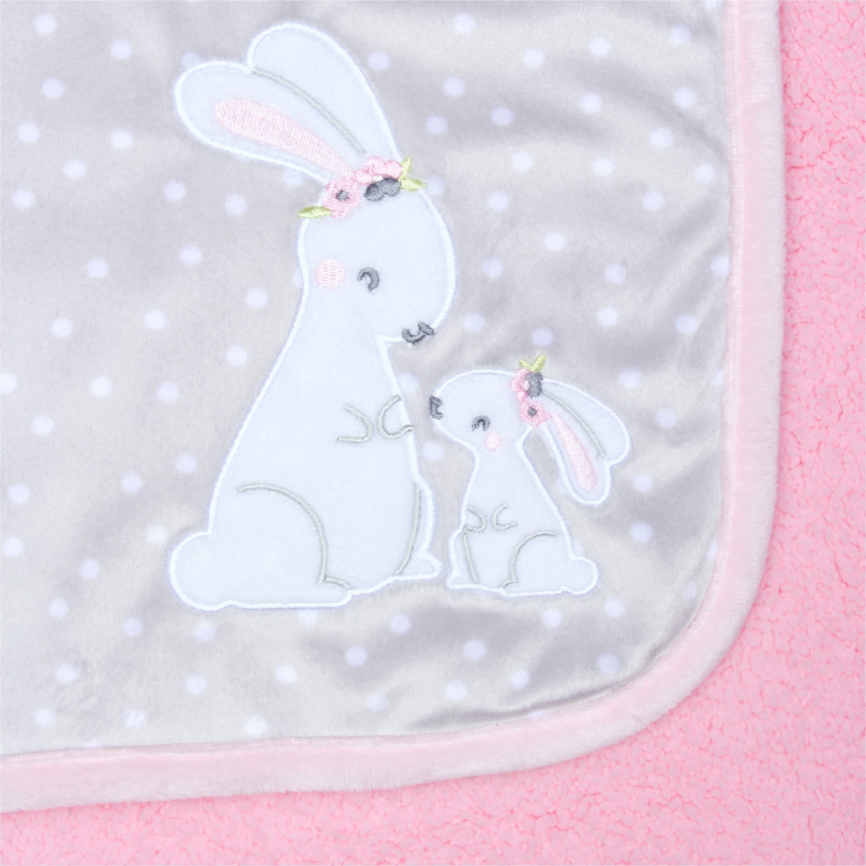 Girls Mommy & Me Bunny Plush Blanket - Image 2