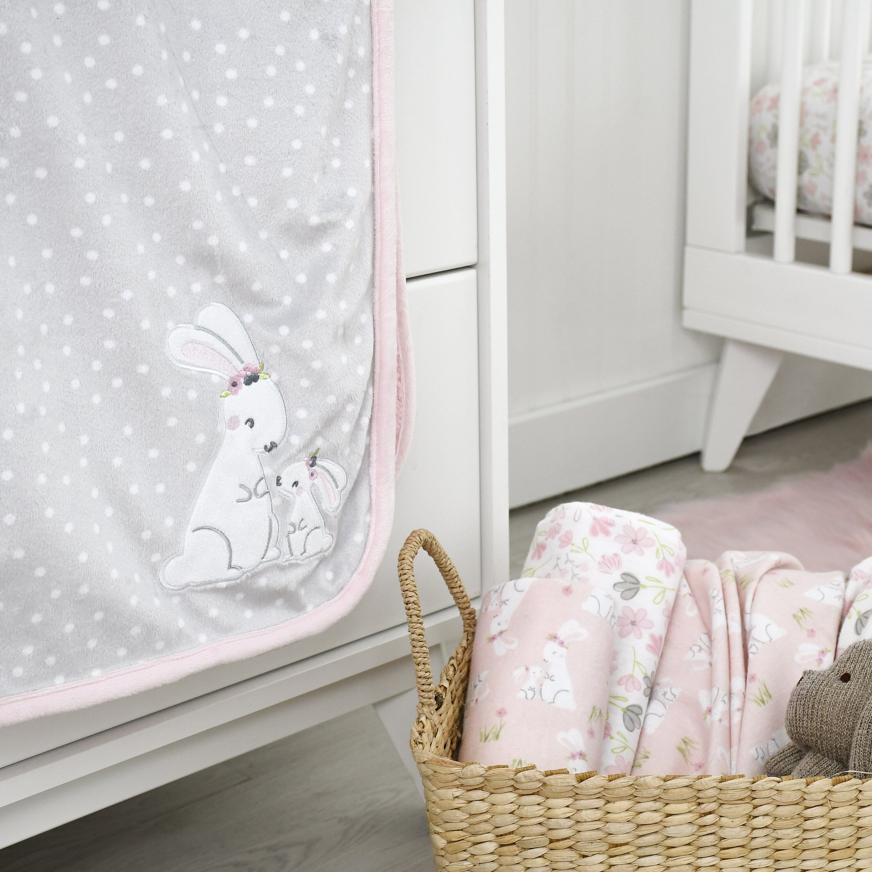 Girls Mommy & Me Bunny Plush Blanket - Image 3