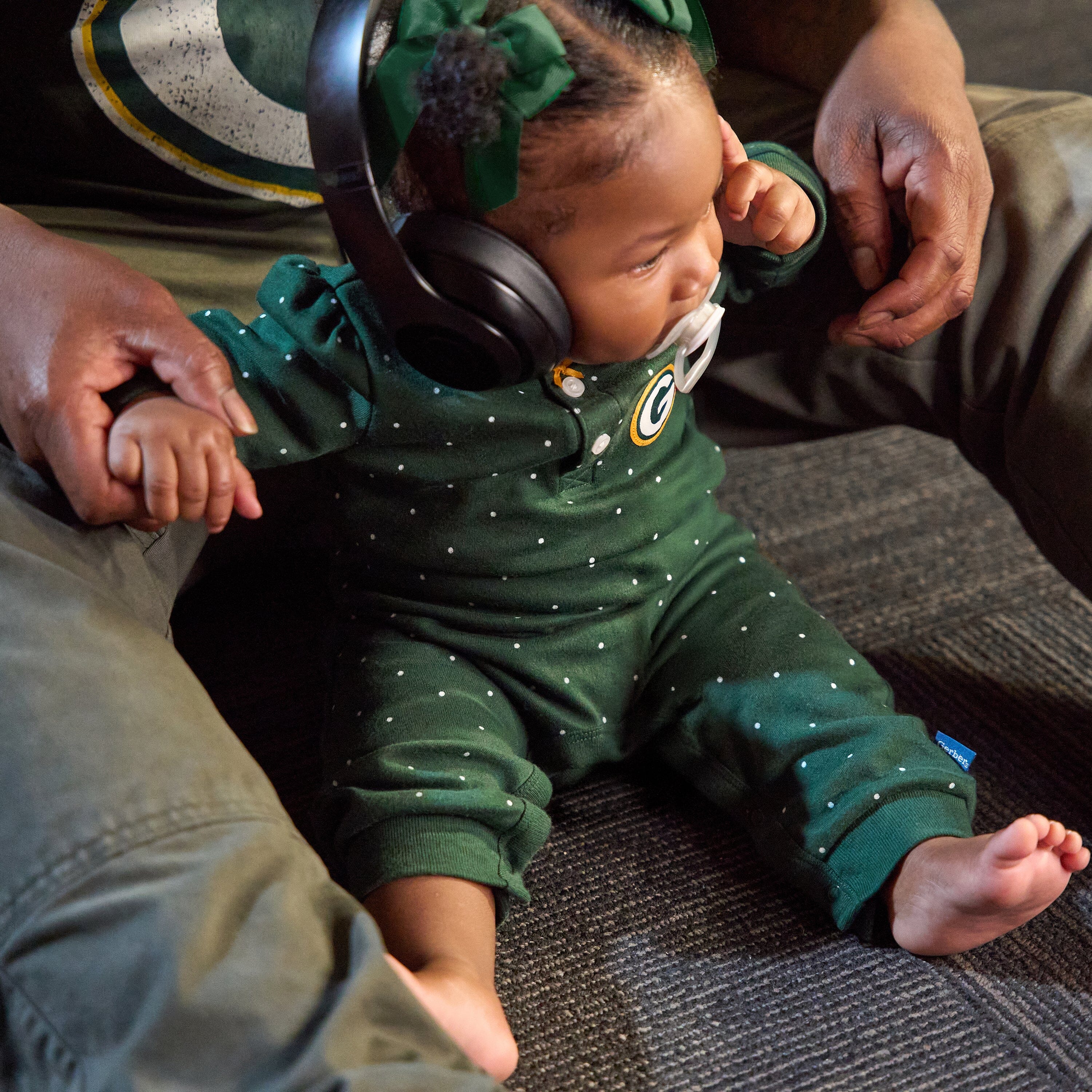 Baby Girls Green Bay Packers Romper - Image 2