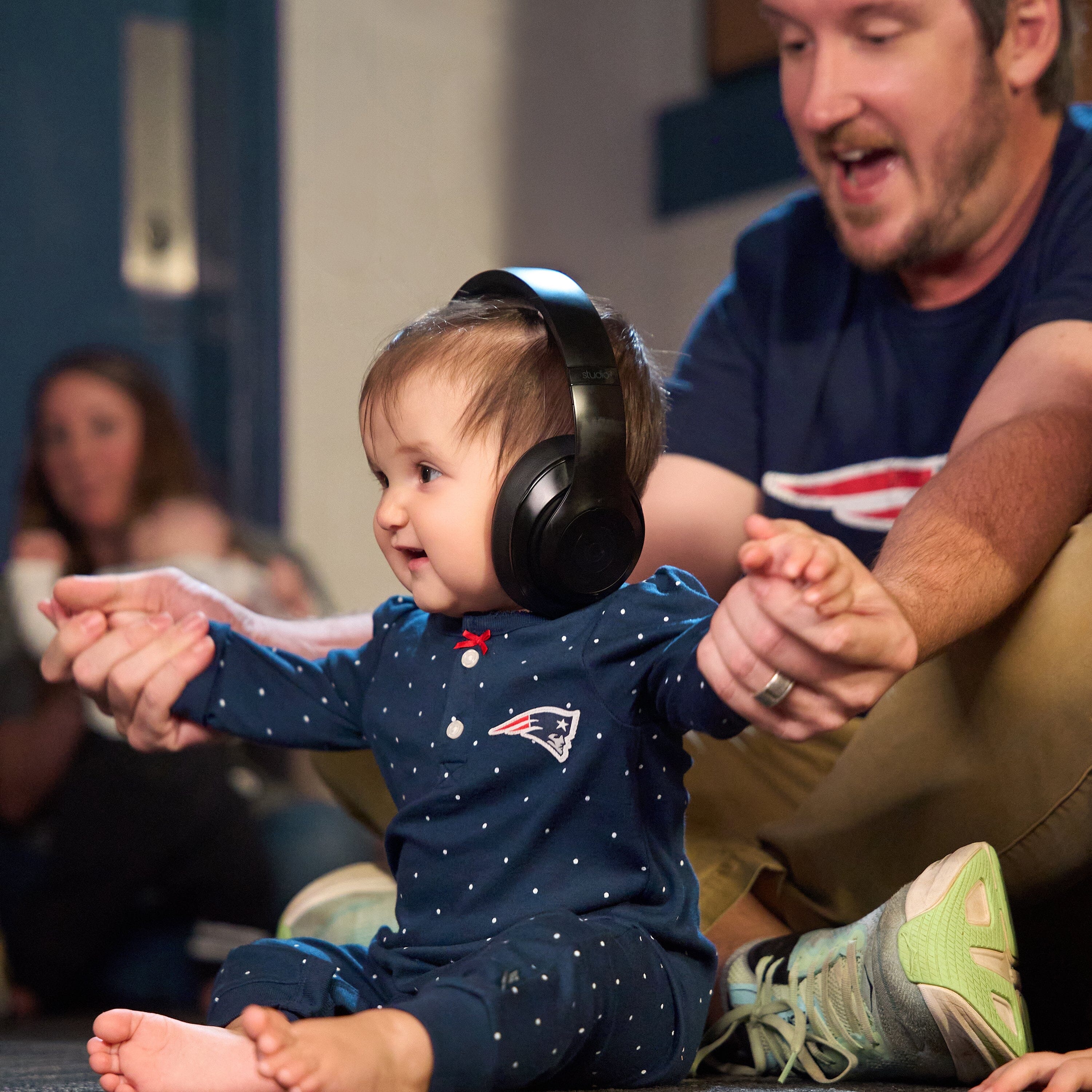Baby Girls New England Patriots Romper - Image 3