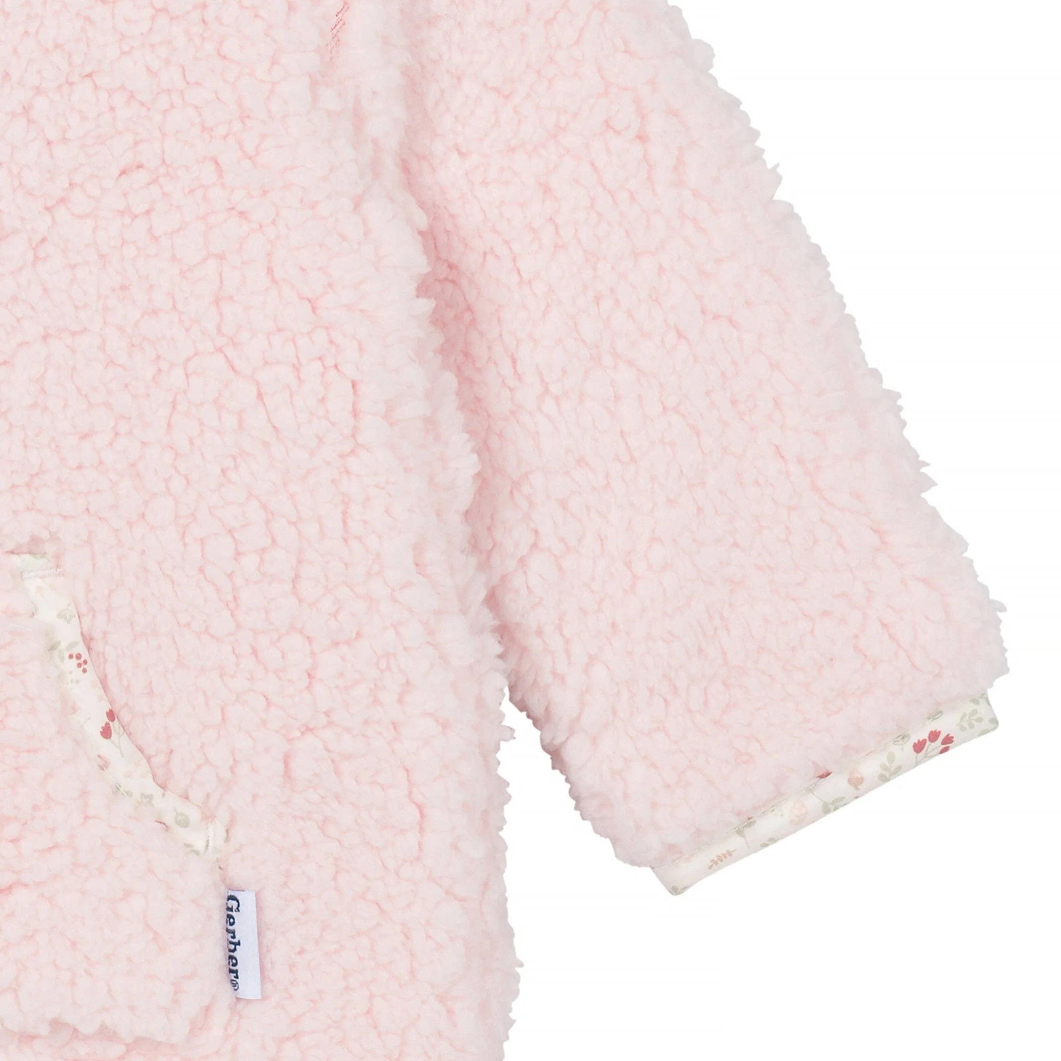 Baby Girls Pink Sherpa Romper - Image 7