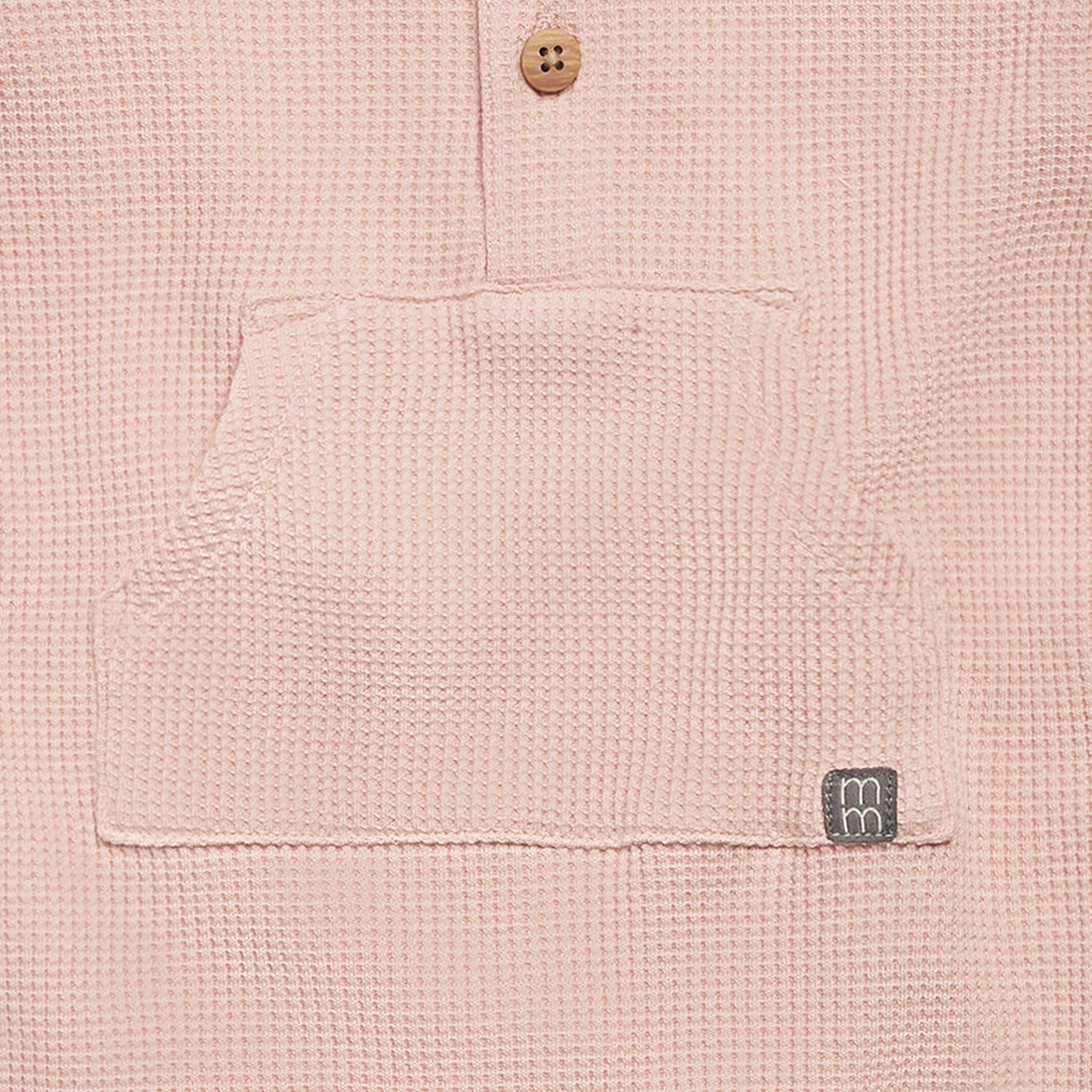 Baby Girls Pink Kangaroo Pocket Viscose Waffle Romper - Image 3