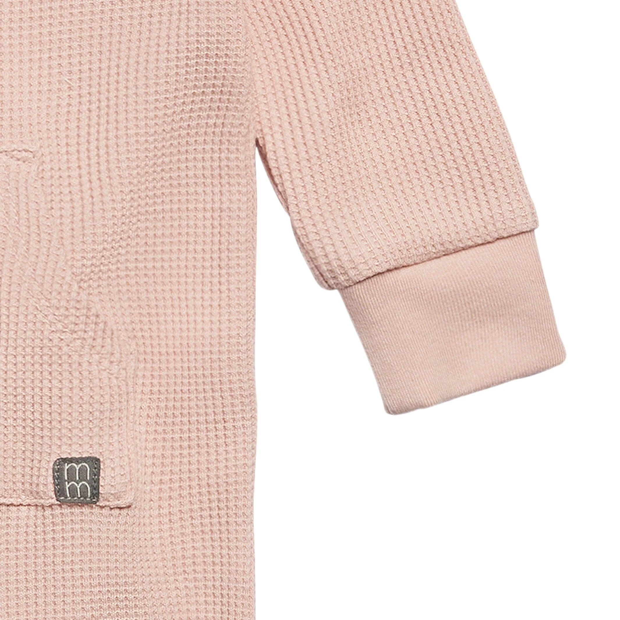 Baby Girls Pink Kangaroo Pocket Viscose Waffle Romper - Image 4