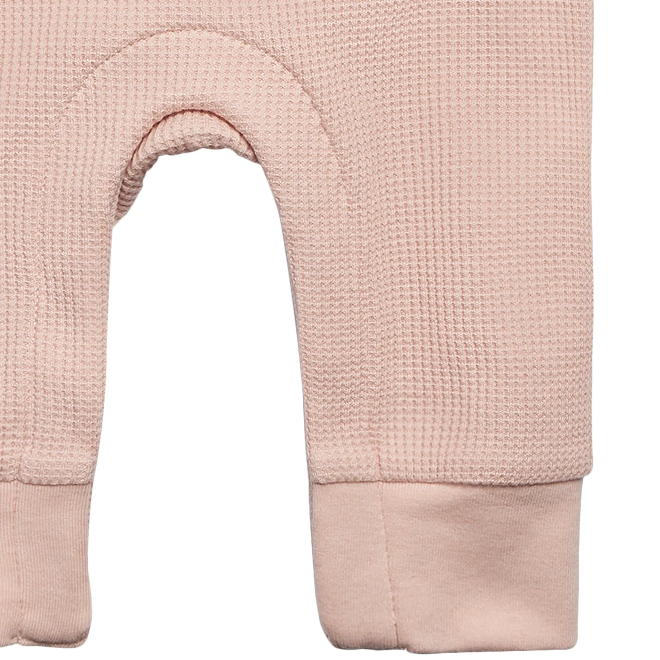 Baby Girls Pink Kangaroo Pocket Viscose Waffle Romper - Image 5