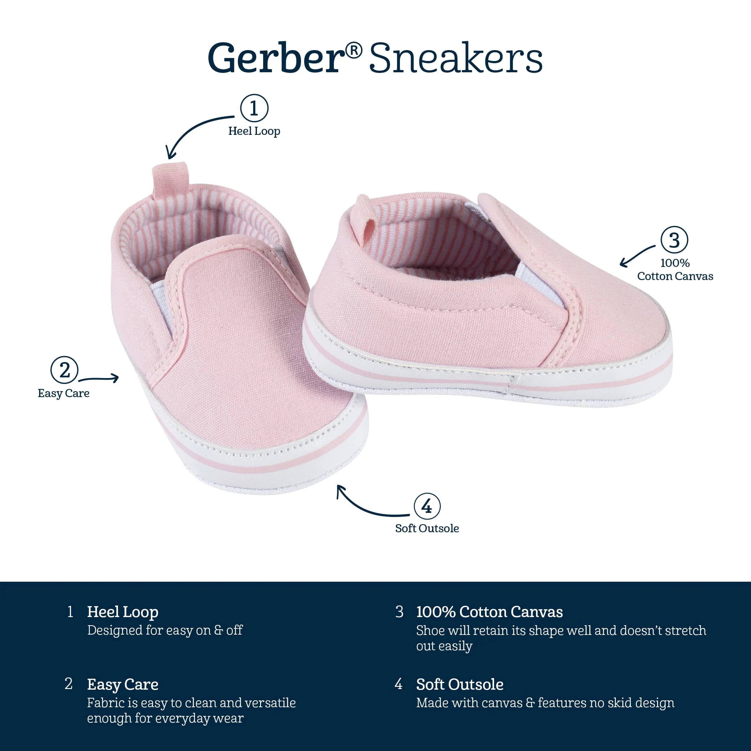 Baby Girls Pink Slip-On Sneaker - Image 5