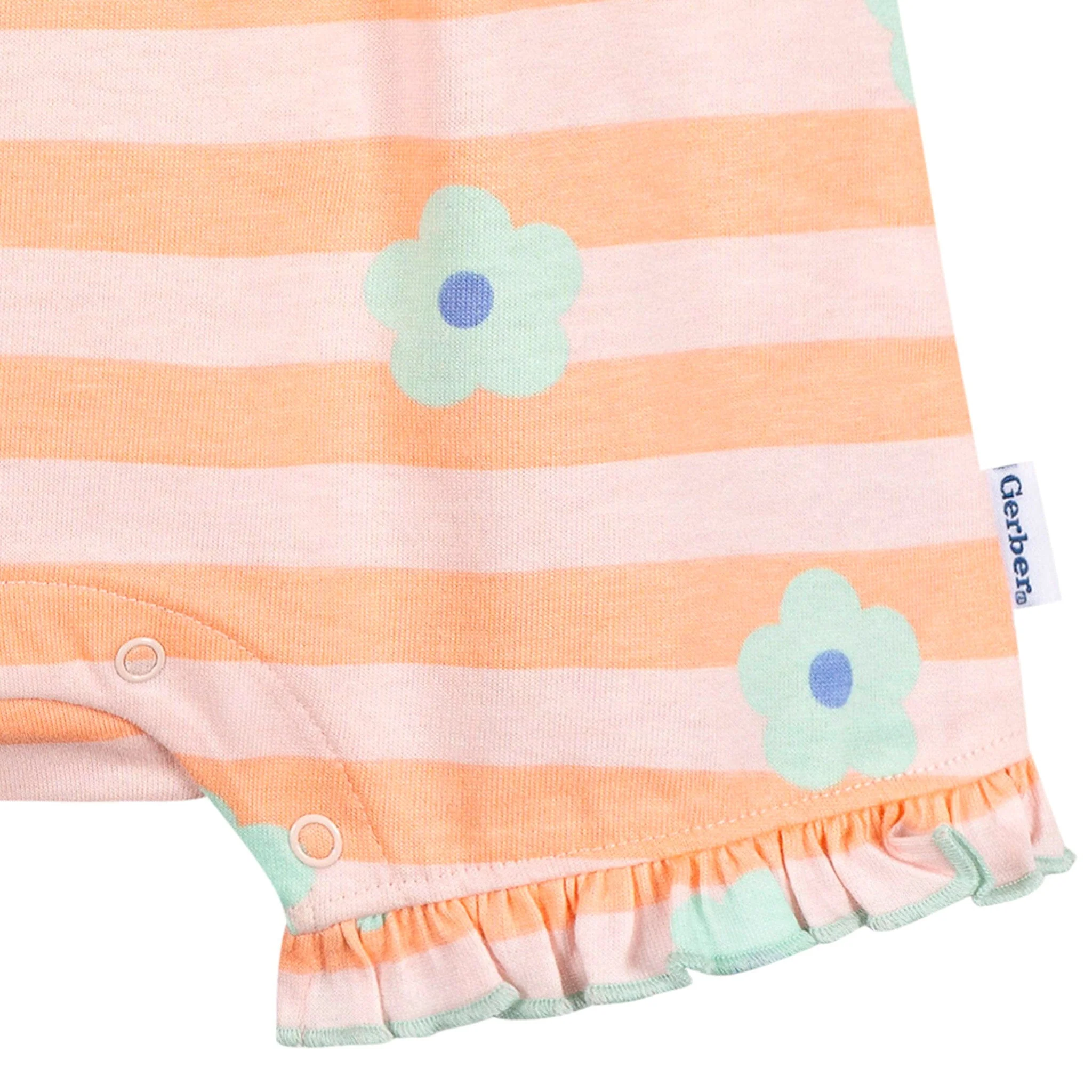 Baby Girls Pink Stripes Sleeveless Ruffle Romper - Image 4