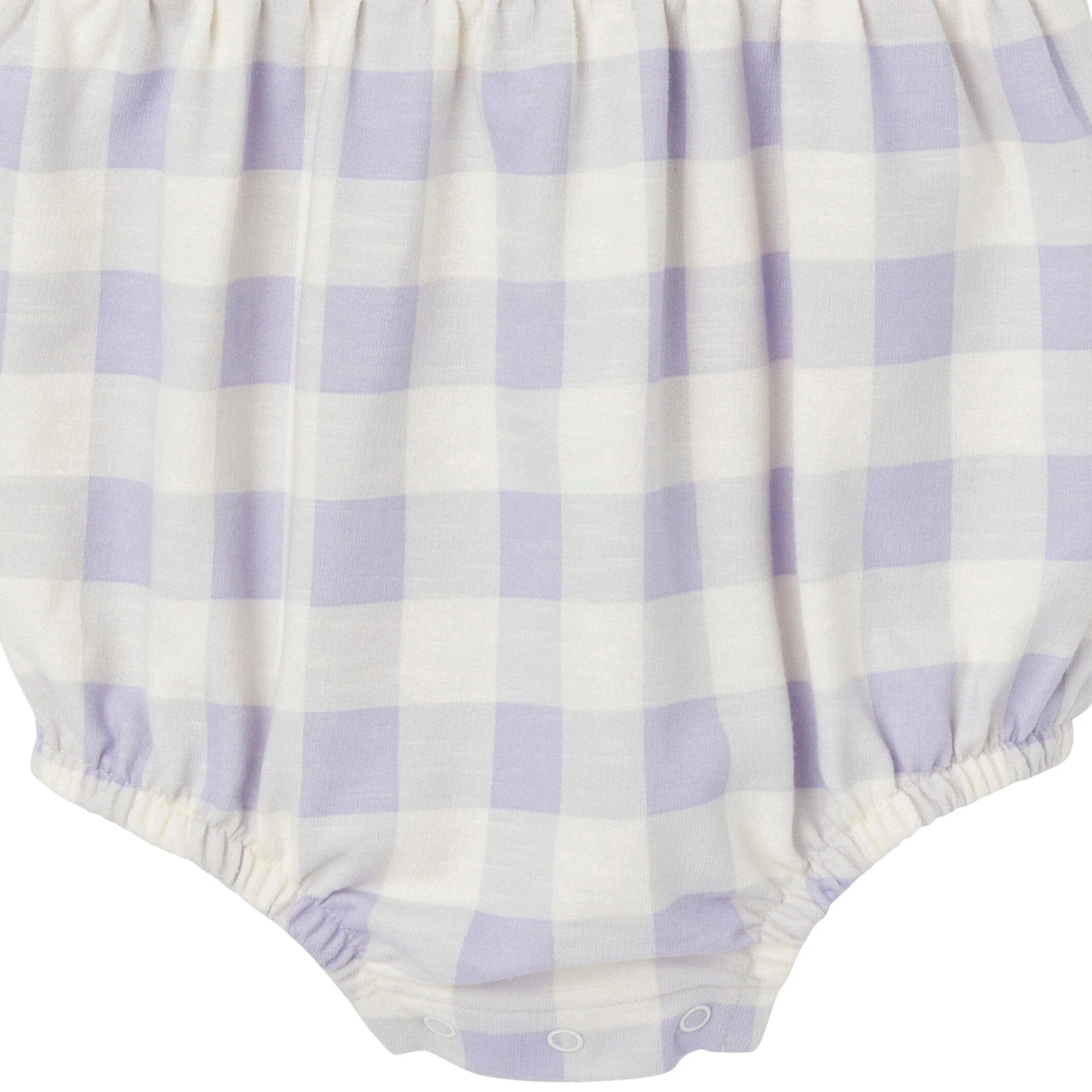 Baby Girls Purple Gingham Romper - Image 5