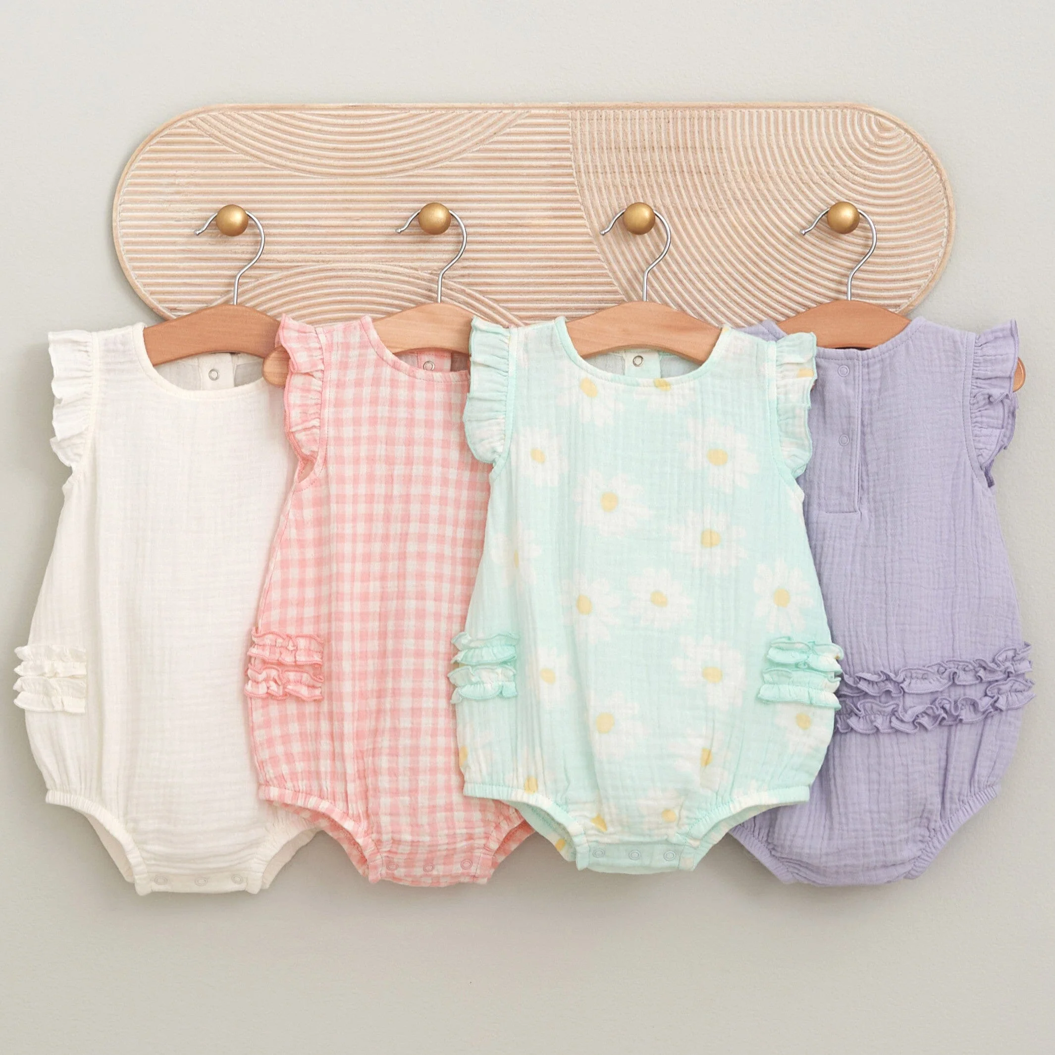 Baby Girls Purple Gauze Bubble Romper, Newborn - Image 9