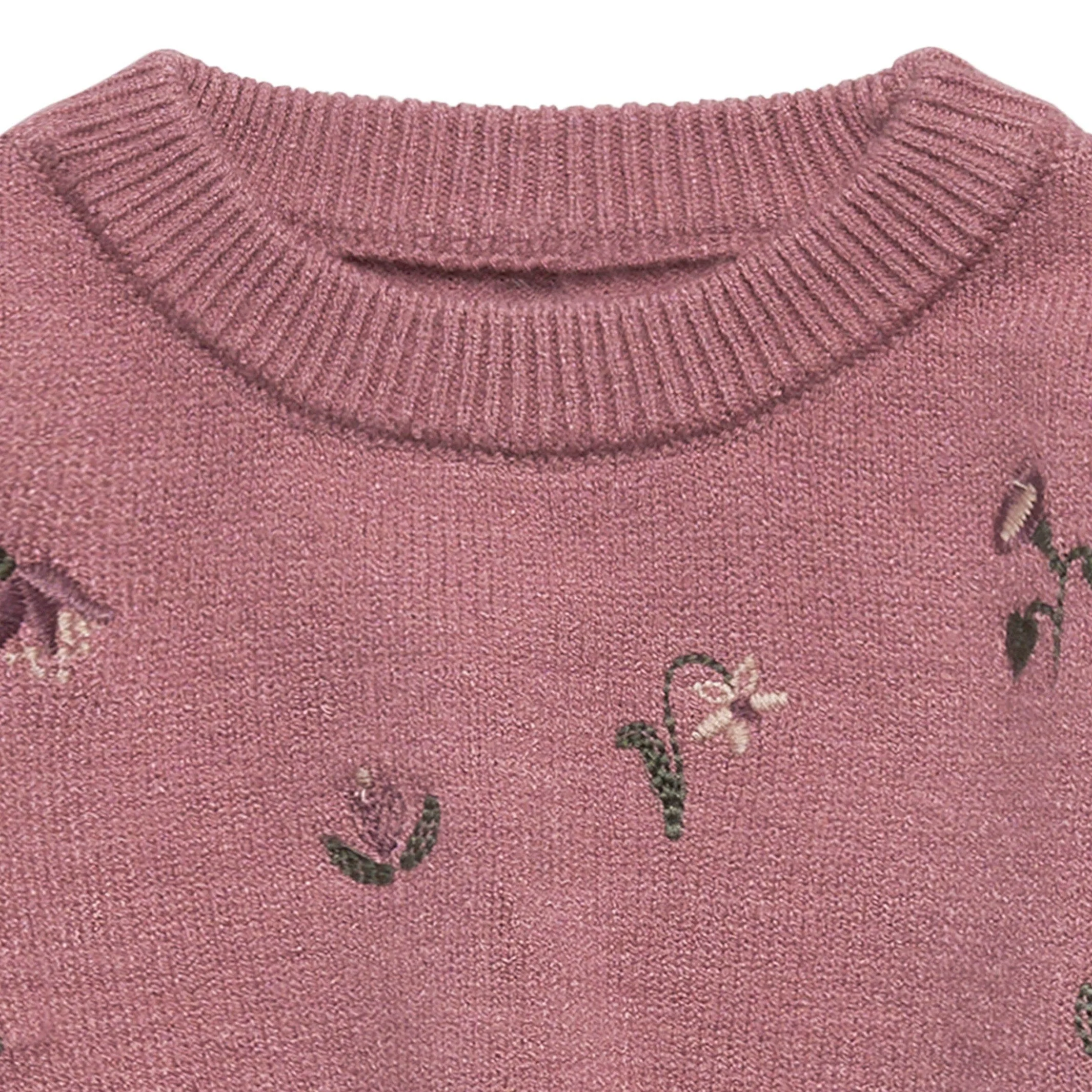 Baby Girls Rose Floral Embroidered Viscose Sweater - Image 3