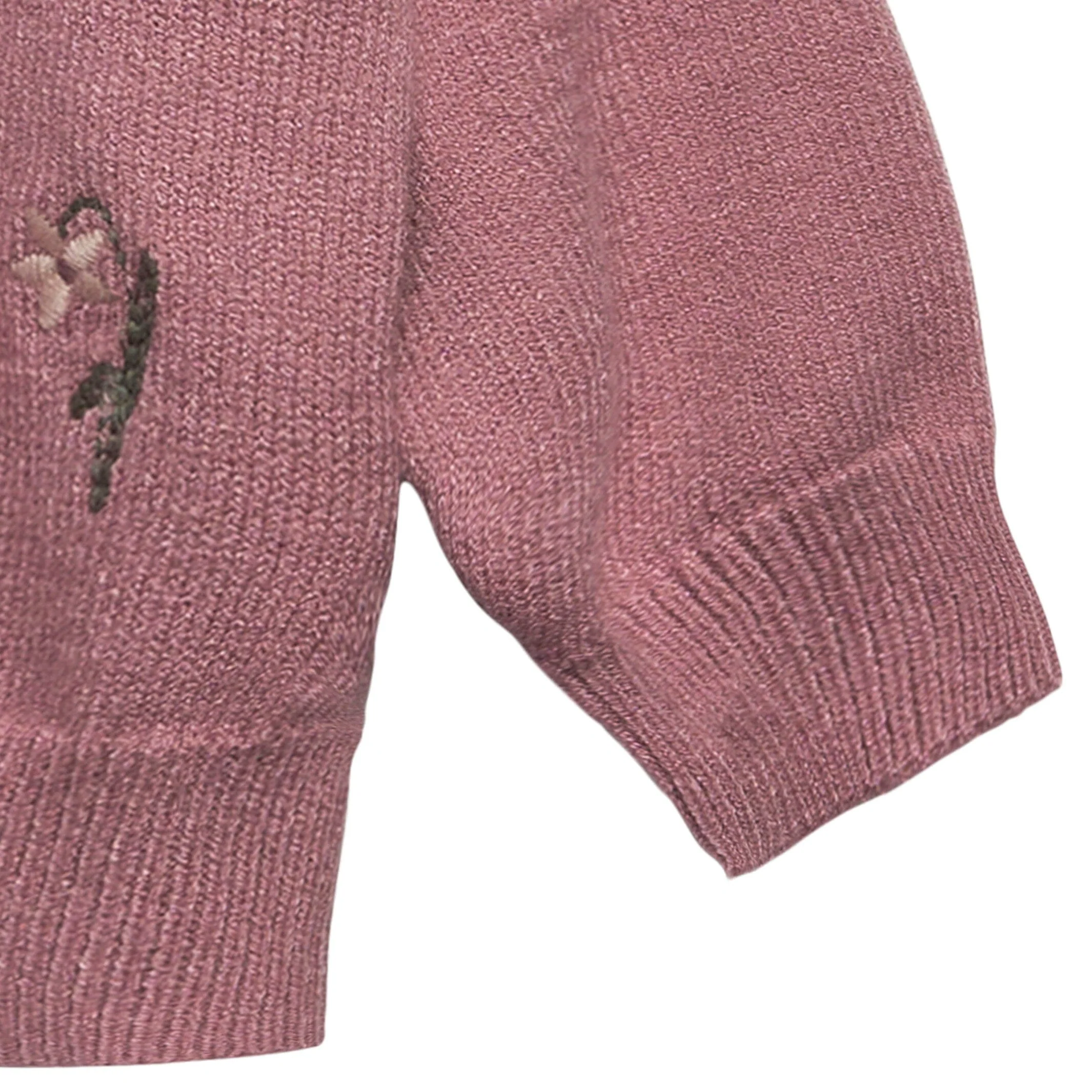 Baby Girls Rose Floral Embroidered Viscose Sweater - Image 5