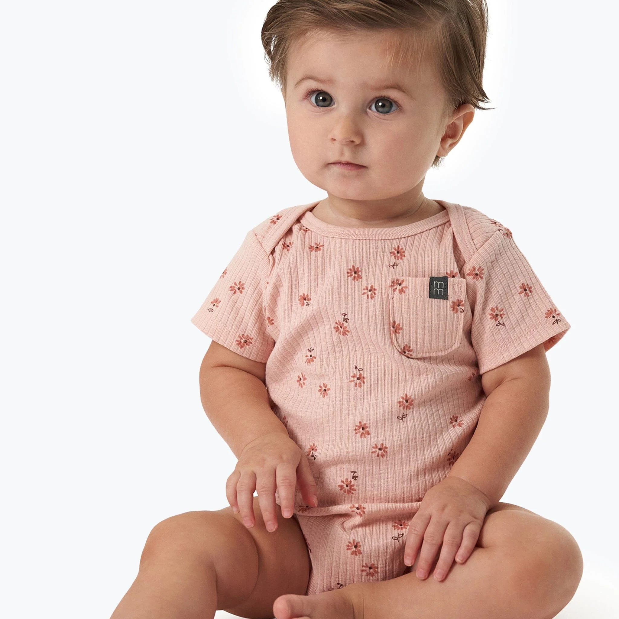 Baby Girls Rose Flower Short Sleeve Bodysuit - Image 2
