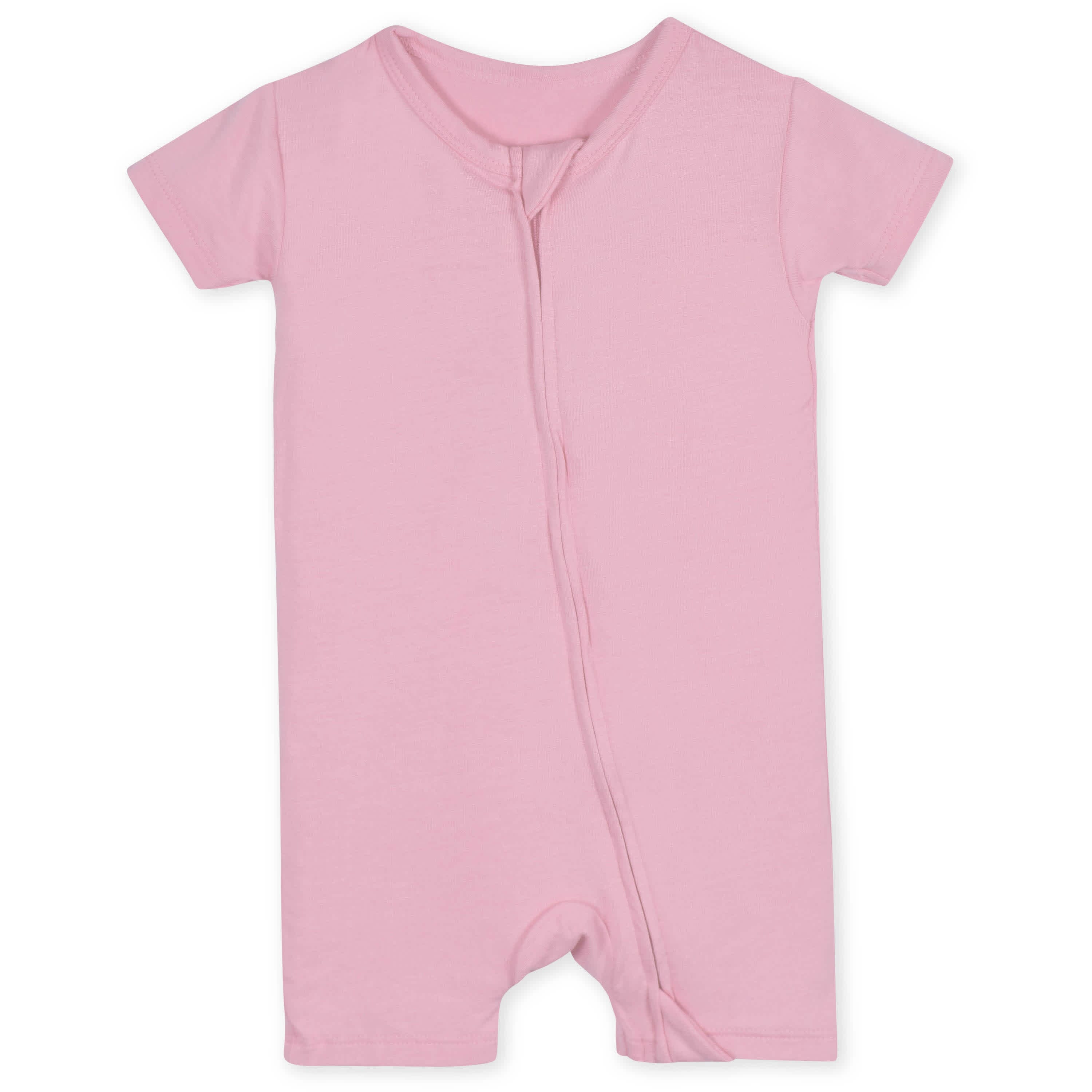 Baby Pink Lemonade Buttery Soft Viscose Made from Eucalyptus Snug Fit Romper, 12M - Image 2