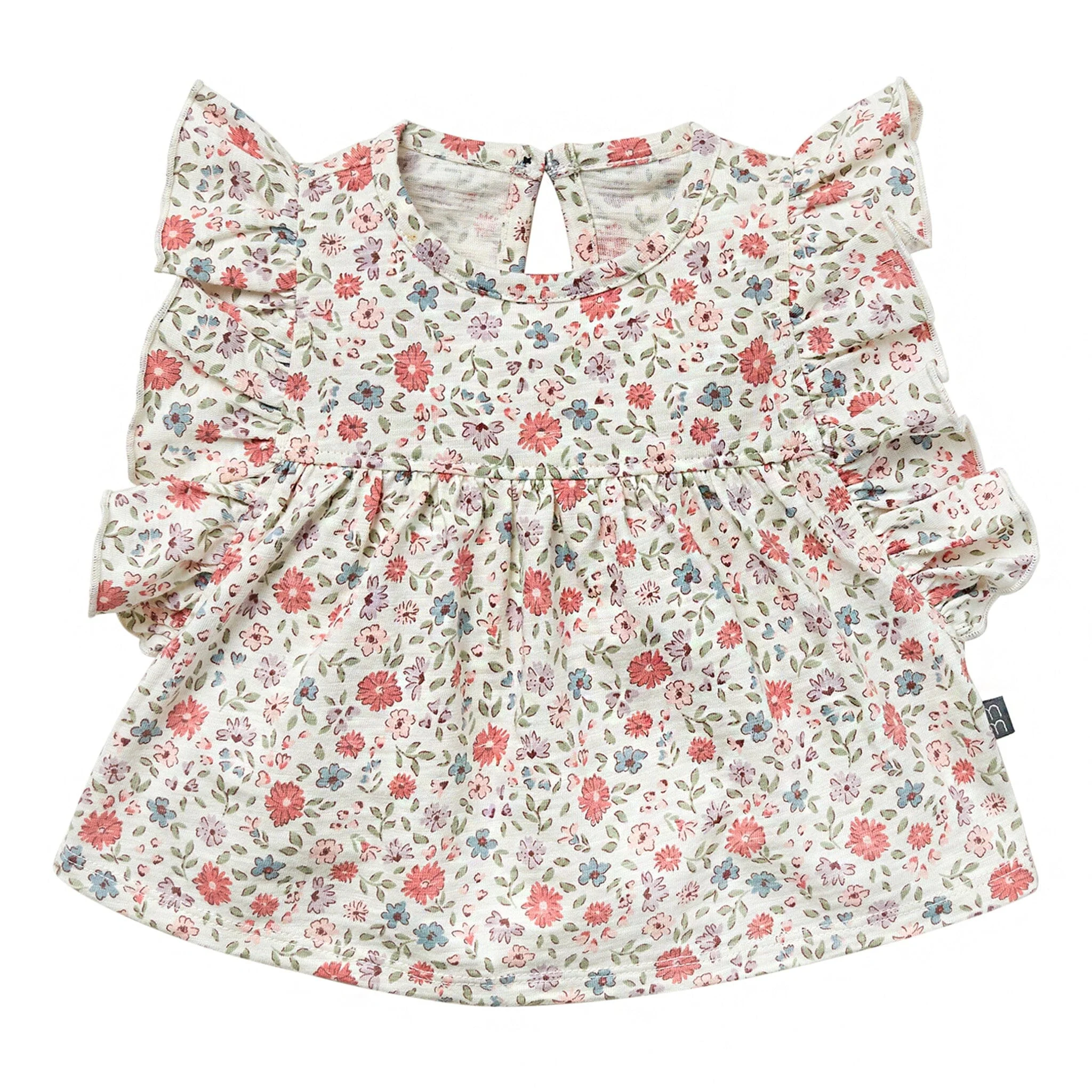 Baby Girls Garden Ruffle Sleeve Top