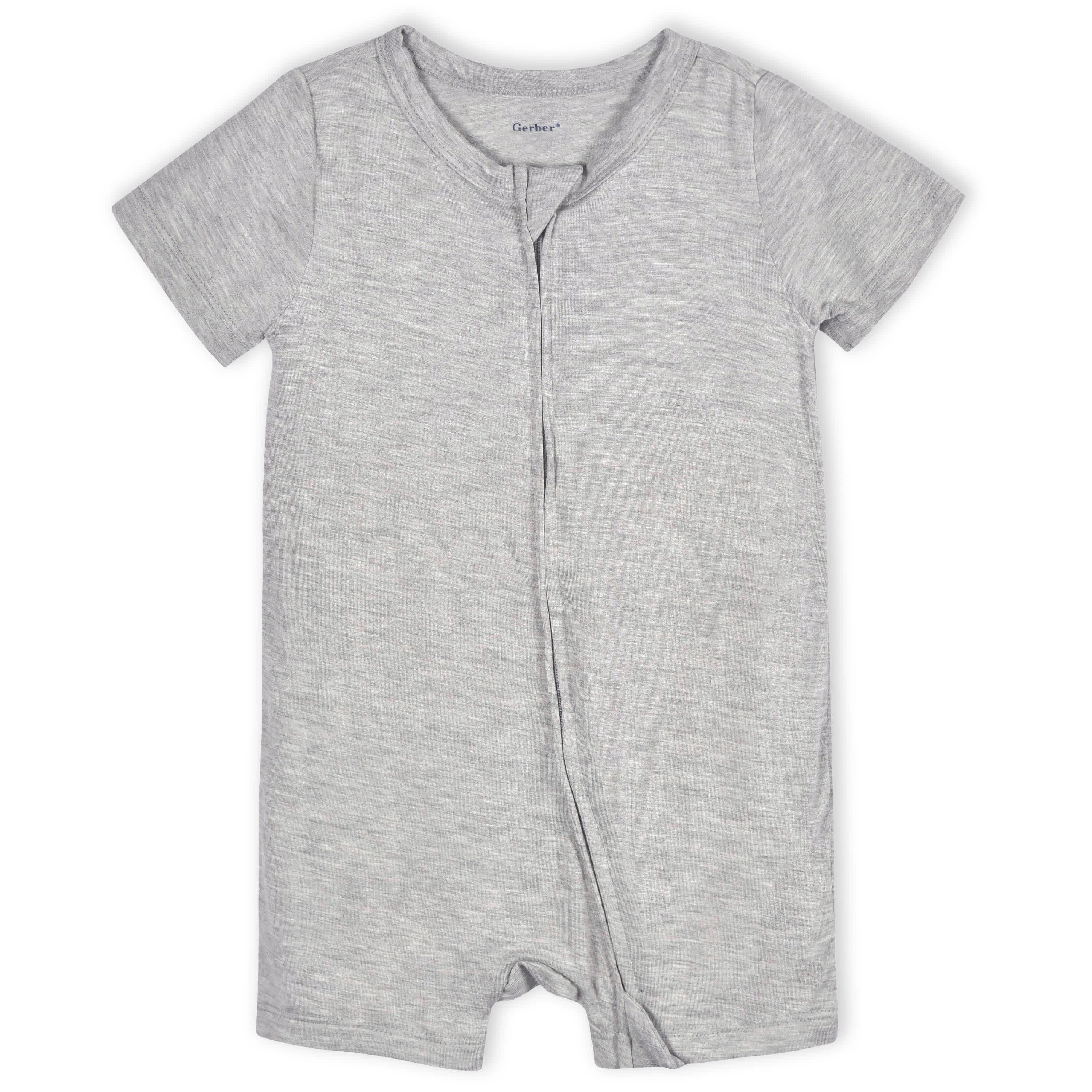 Baby Glacier Gray Buttery Soft Viscose Made from Eucalyptus Snug Fit Romper - Image 2