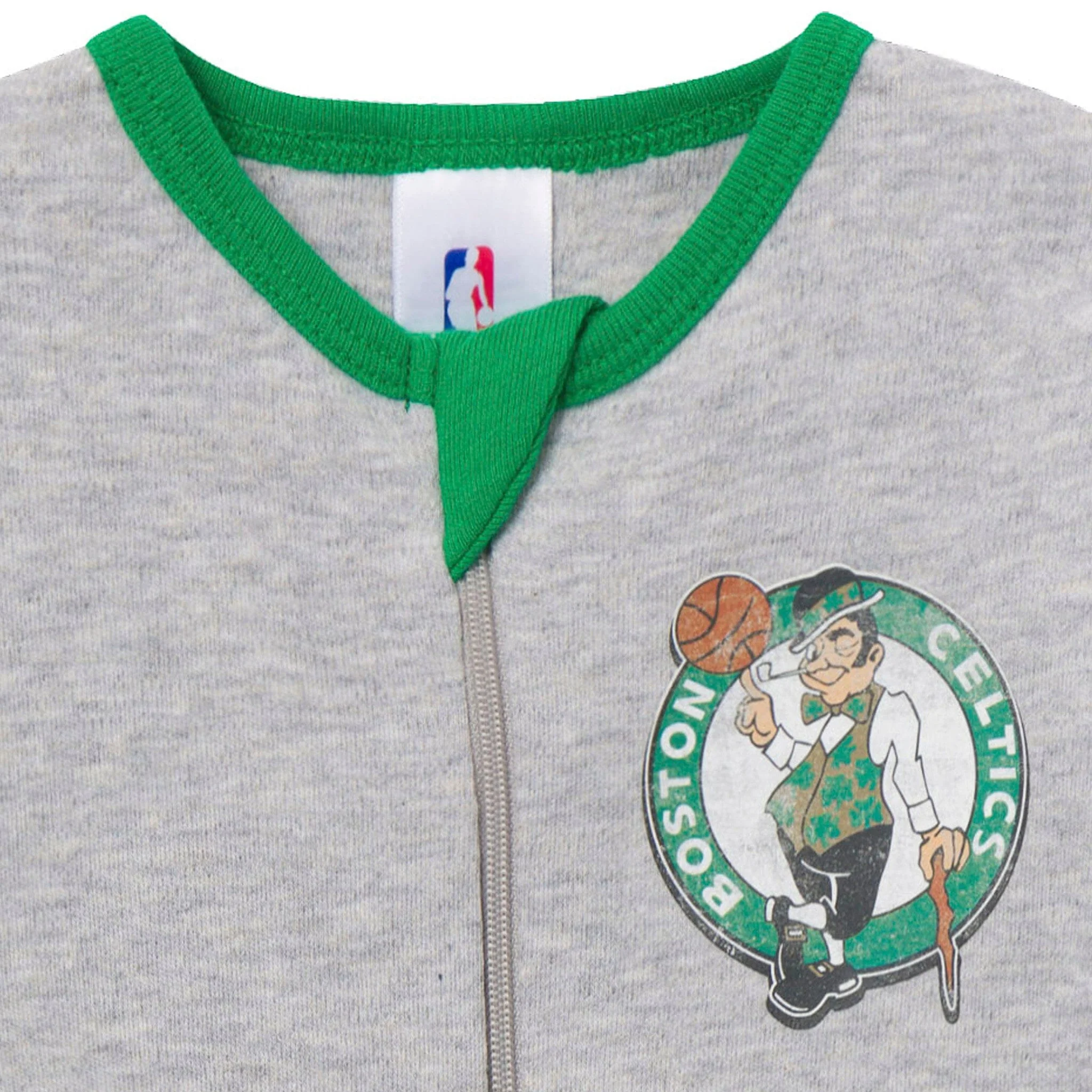 Baby Neutral Boston Celtics Footless Pajamas - Image 2