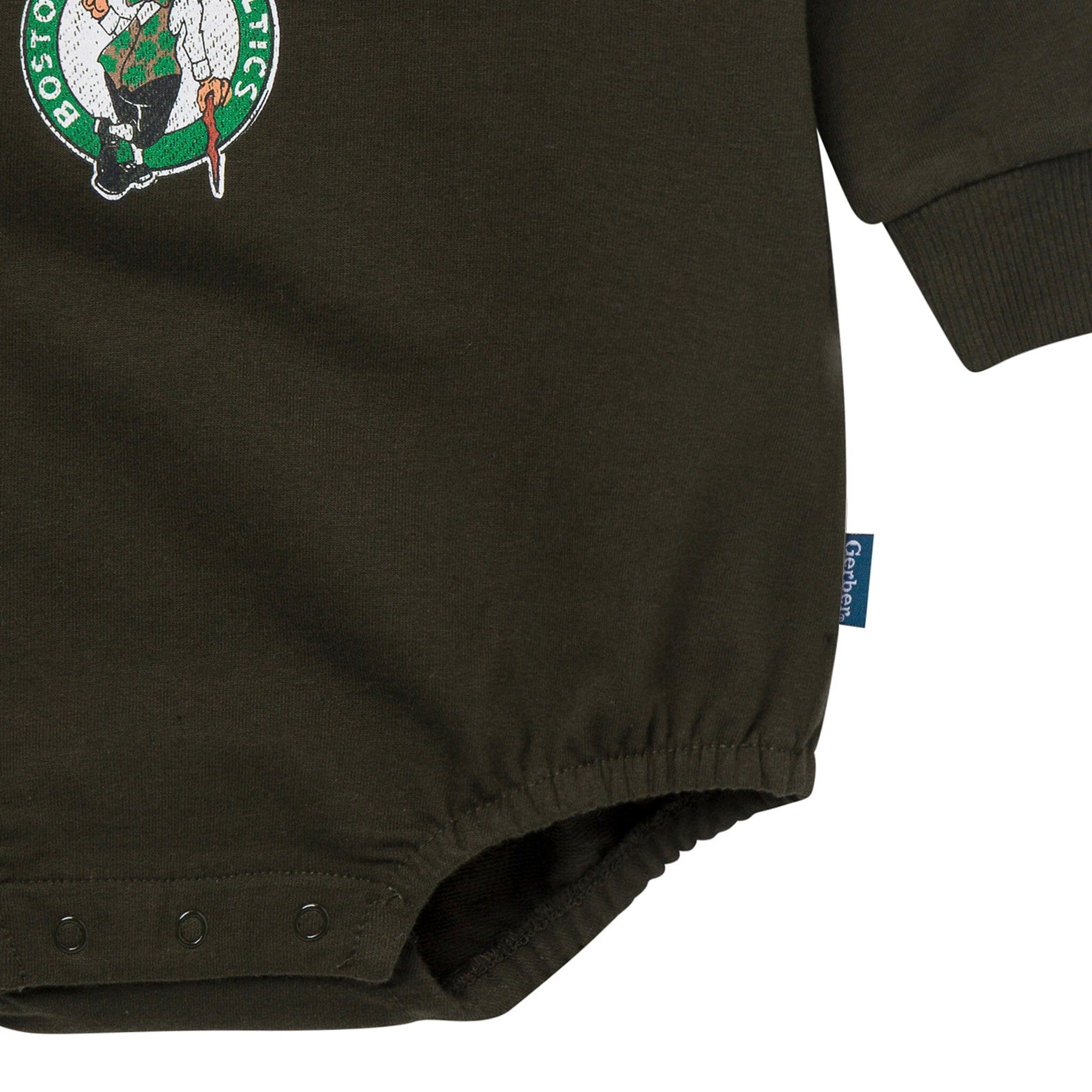 Baby Neutral Boston Celtics Sweatshirt Bubble Romper - Image 4