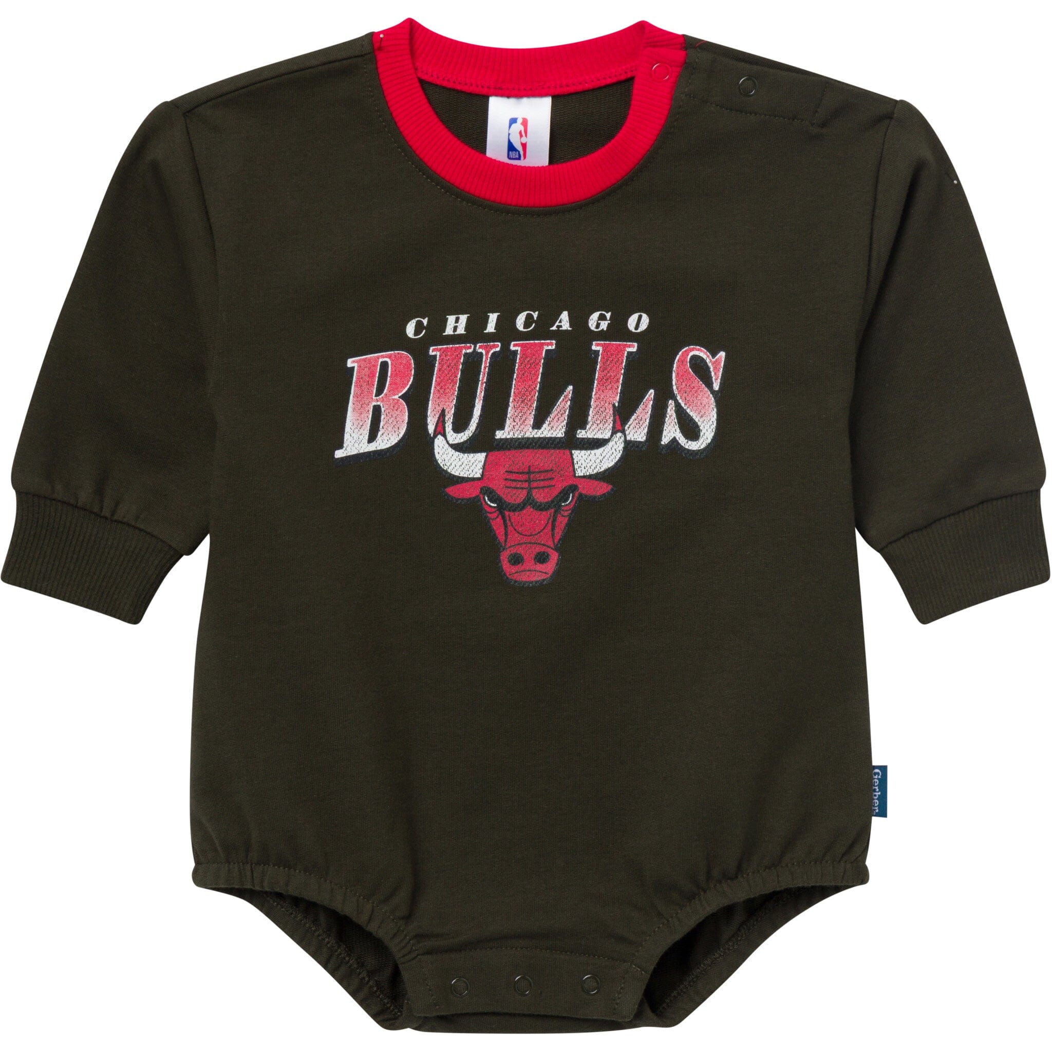 Baby Neutral Chicago Bulls Sweatshirt Bubble Romper