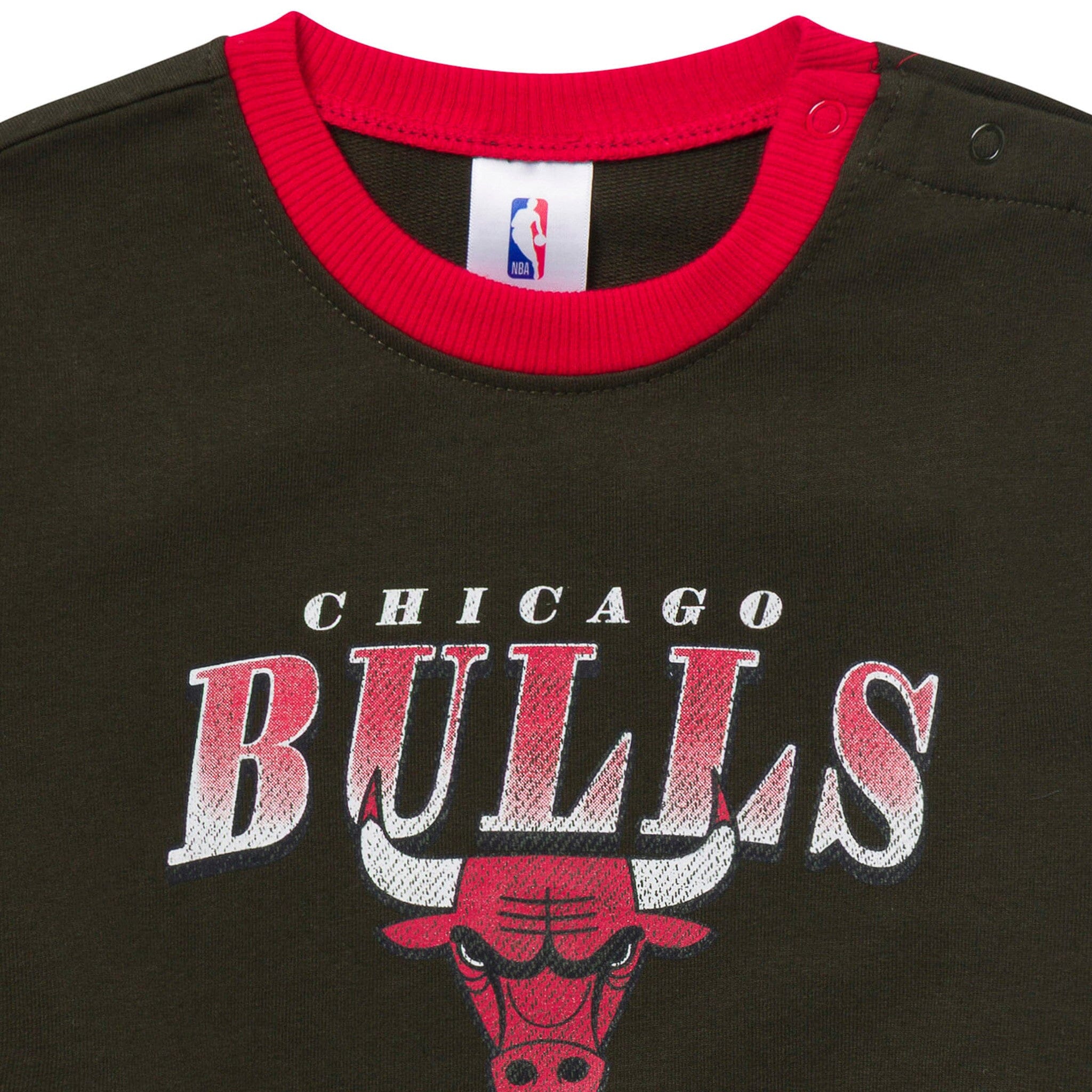 Baby Neutral Chicago Bulls Sweatshirt Bubble Romper - Image 2