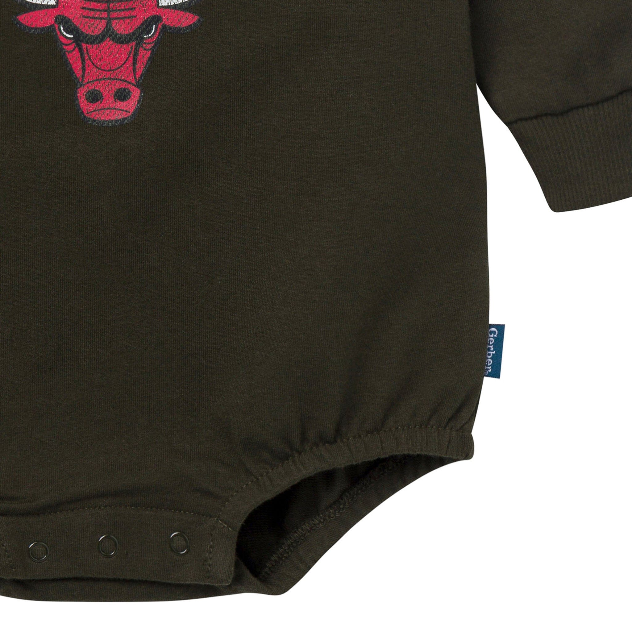 Baby Neutral Chicago Bulls Sweatshirt Bubble Romper - Image 4