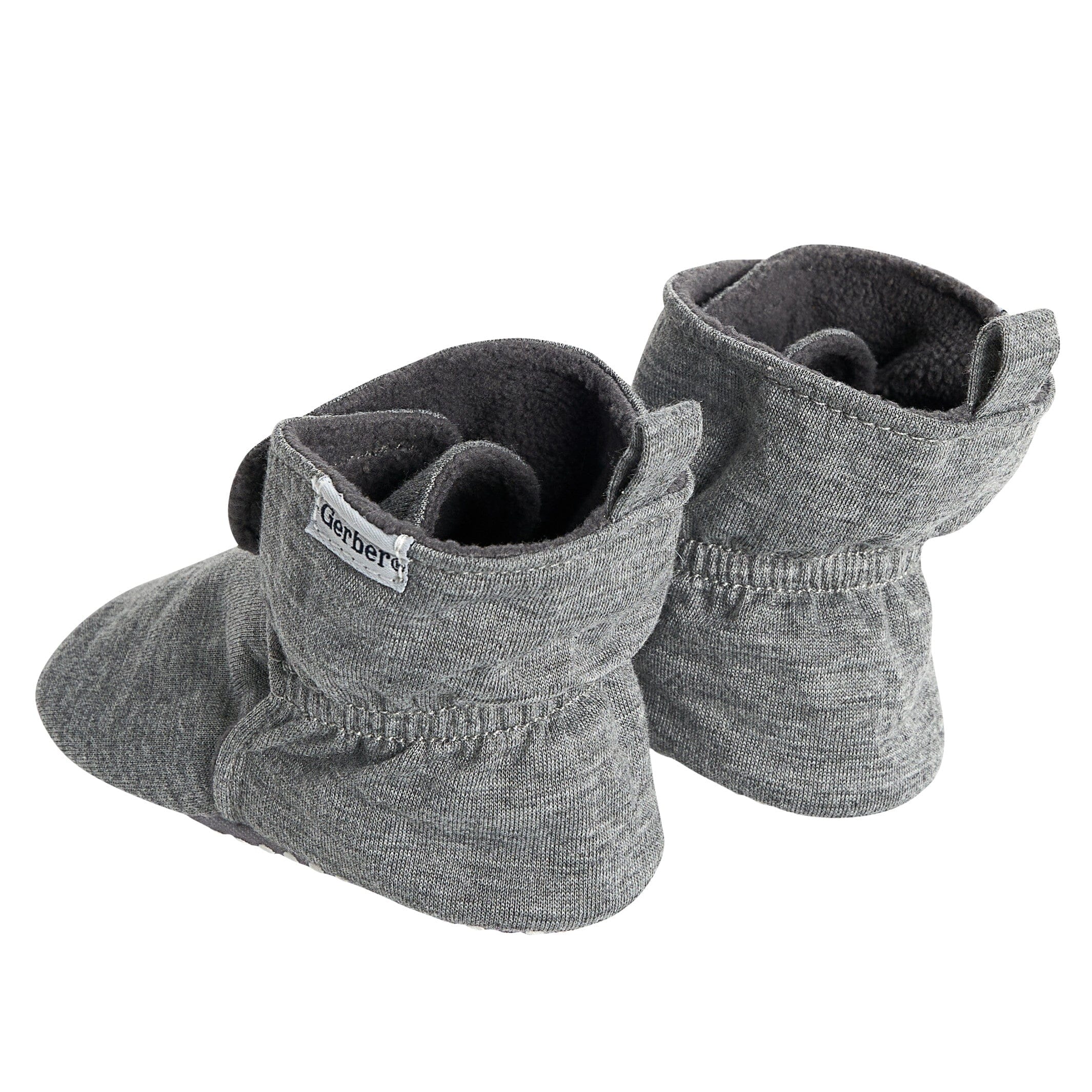 Baby Neutral Heather Gray Soft Booties - Image 2