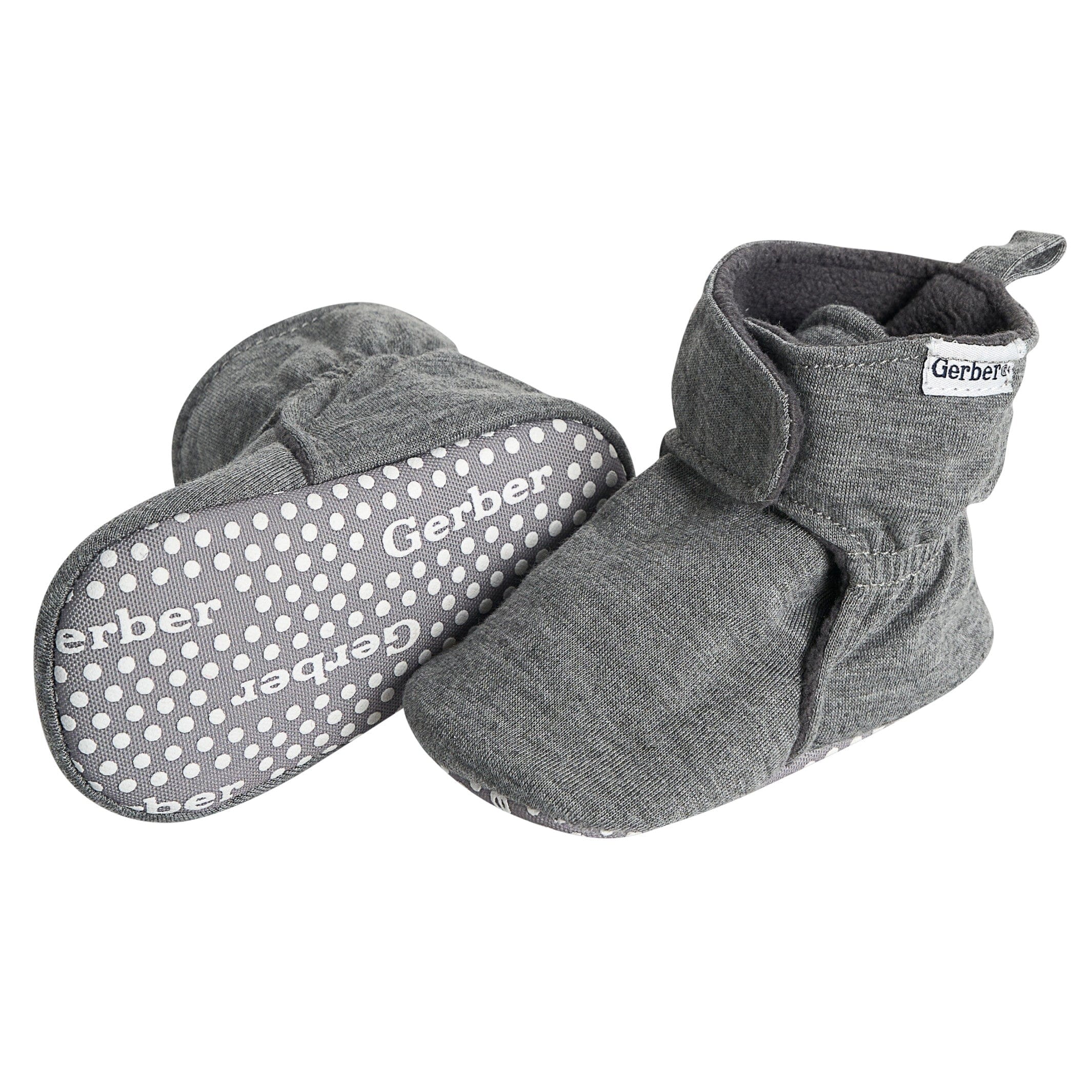 Baby Neutral Heather Gray Soft Booties - Image 3