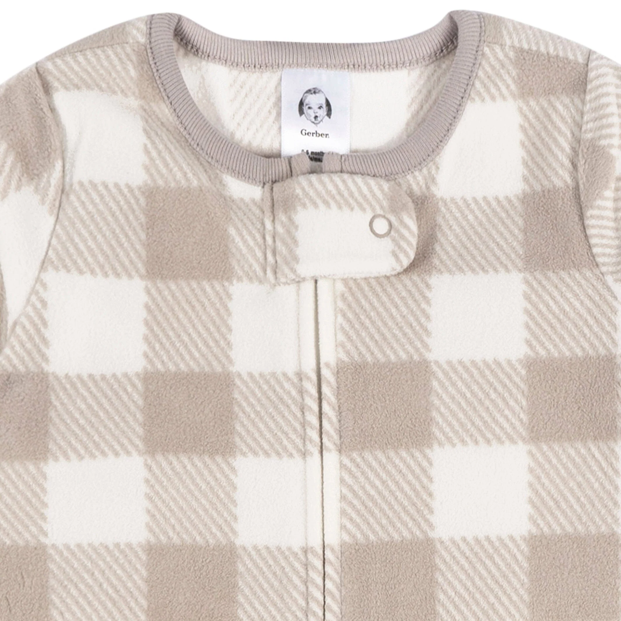 Baby Neutral Grey Plaid Wearable Blanket - Image 2