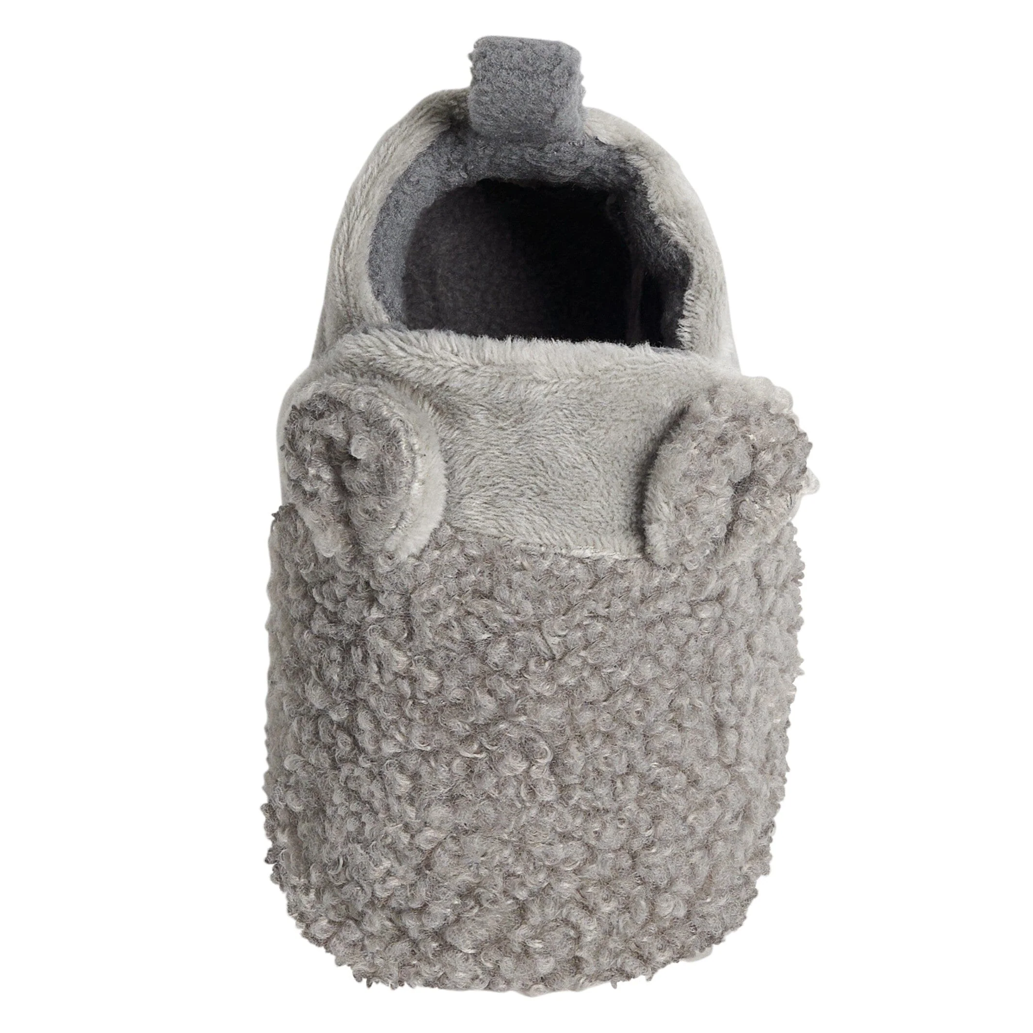 Baby Neutral Grey Sherpa Booties - Image 5