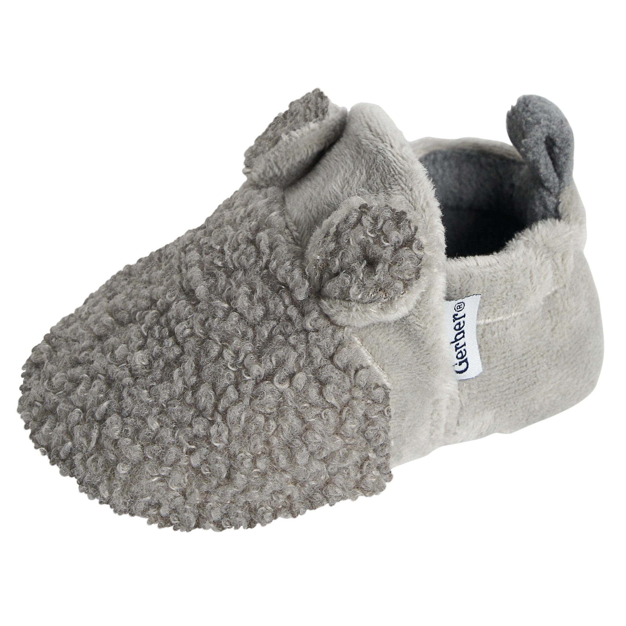 Baby Neutral Grey Sherpa Booties - Image 6