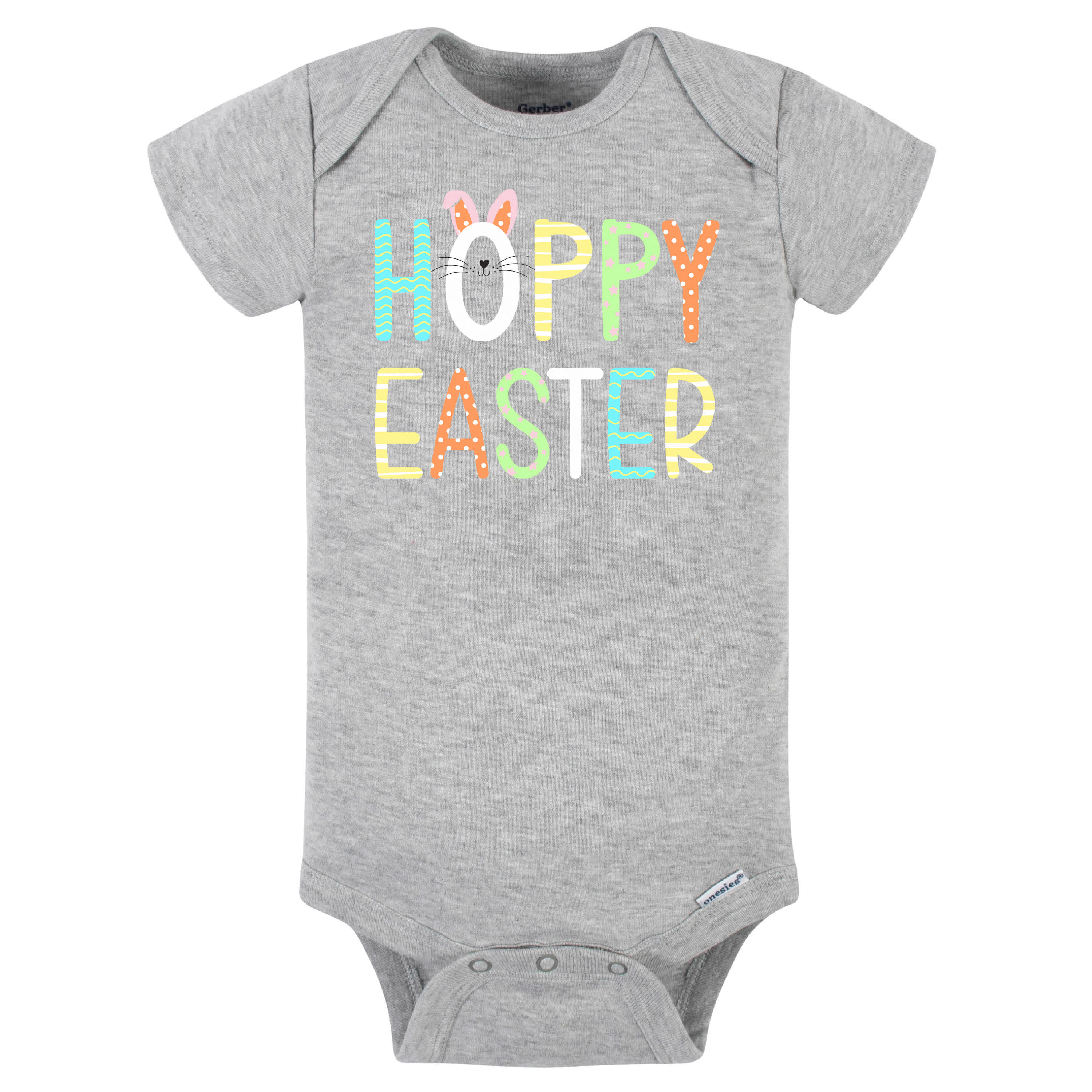 Baby Neutral "Hoppy Easter" Short Sleeve Onesies® Bodysuit - Image 3