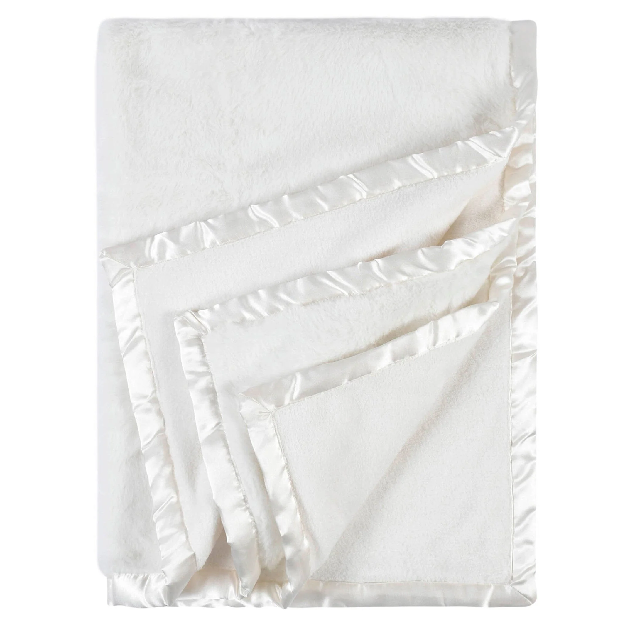 Embroidered Neutral Ivory Plush Blanket - Image 4