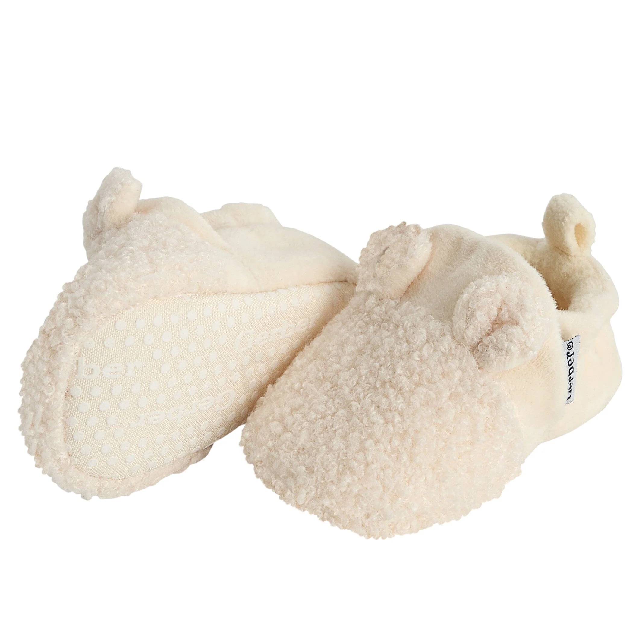 Baby Neutral Ivory Sherpa Booties - Image 4