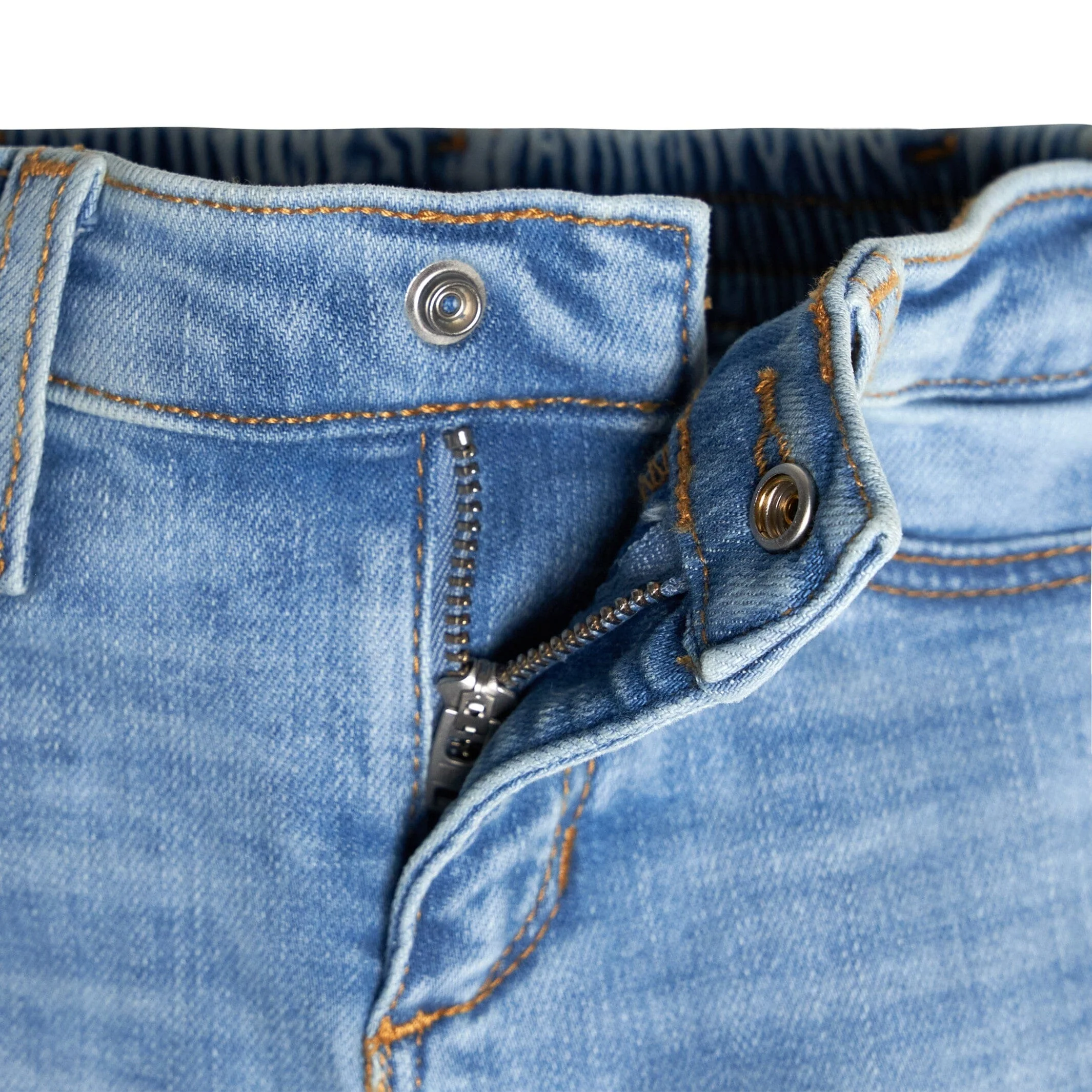 Baby Neutral Light Blue Straight Fit Denim Jeans With Elastic Back - Image 5