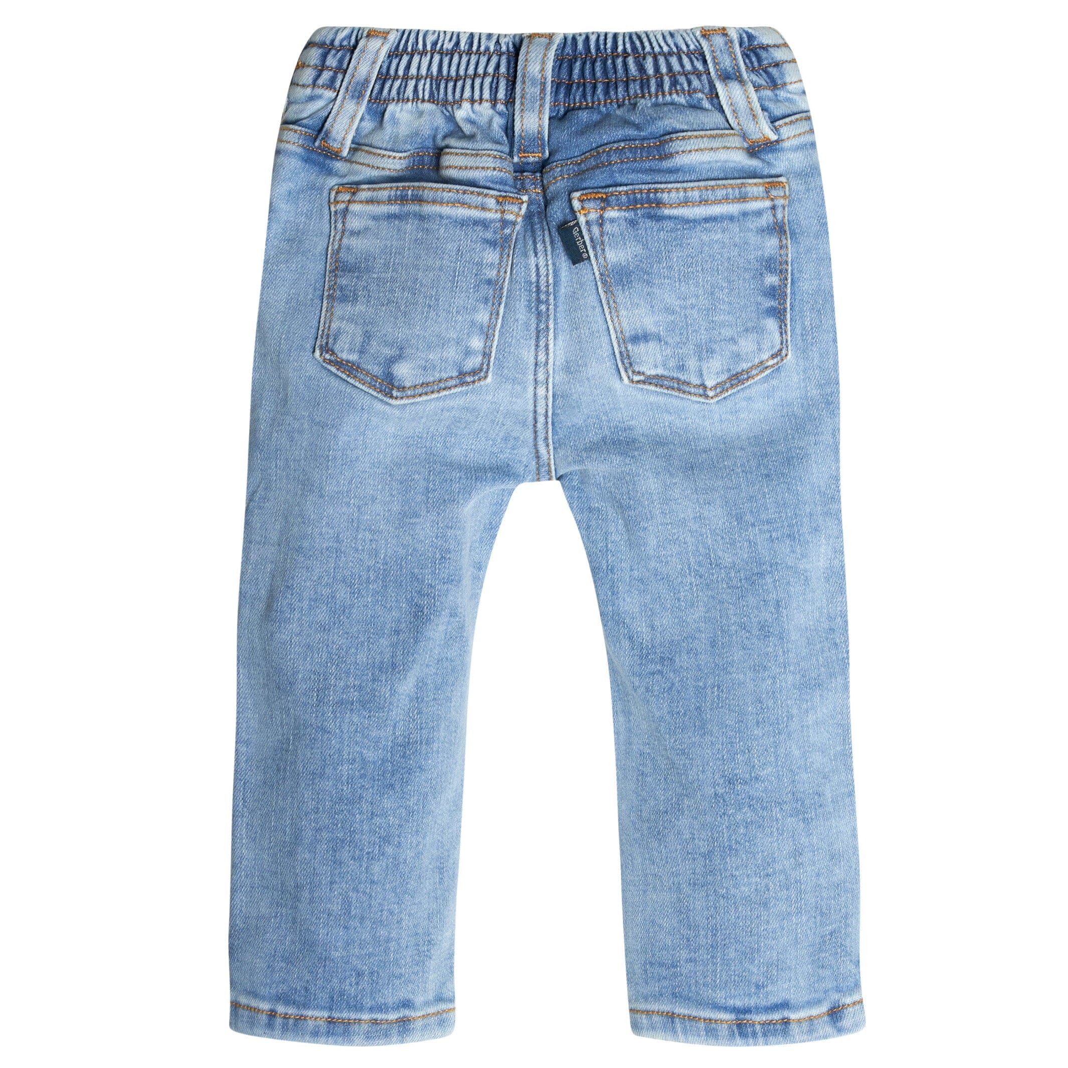 Baby Neutral Light Blue Straight Fit Denim Jeans With Elastic Back - Image 6