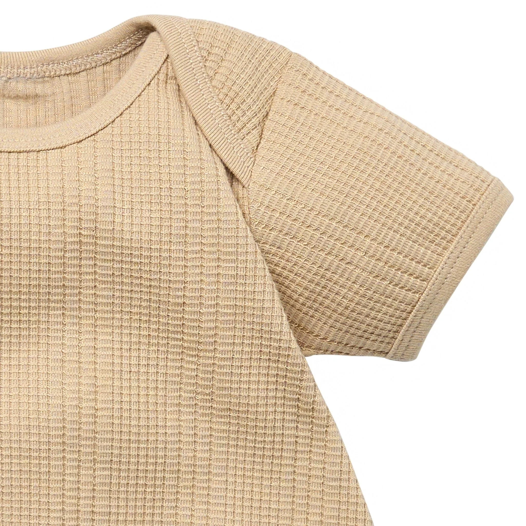 Baby Neutral Tan Dumpling Romper - Image 4
