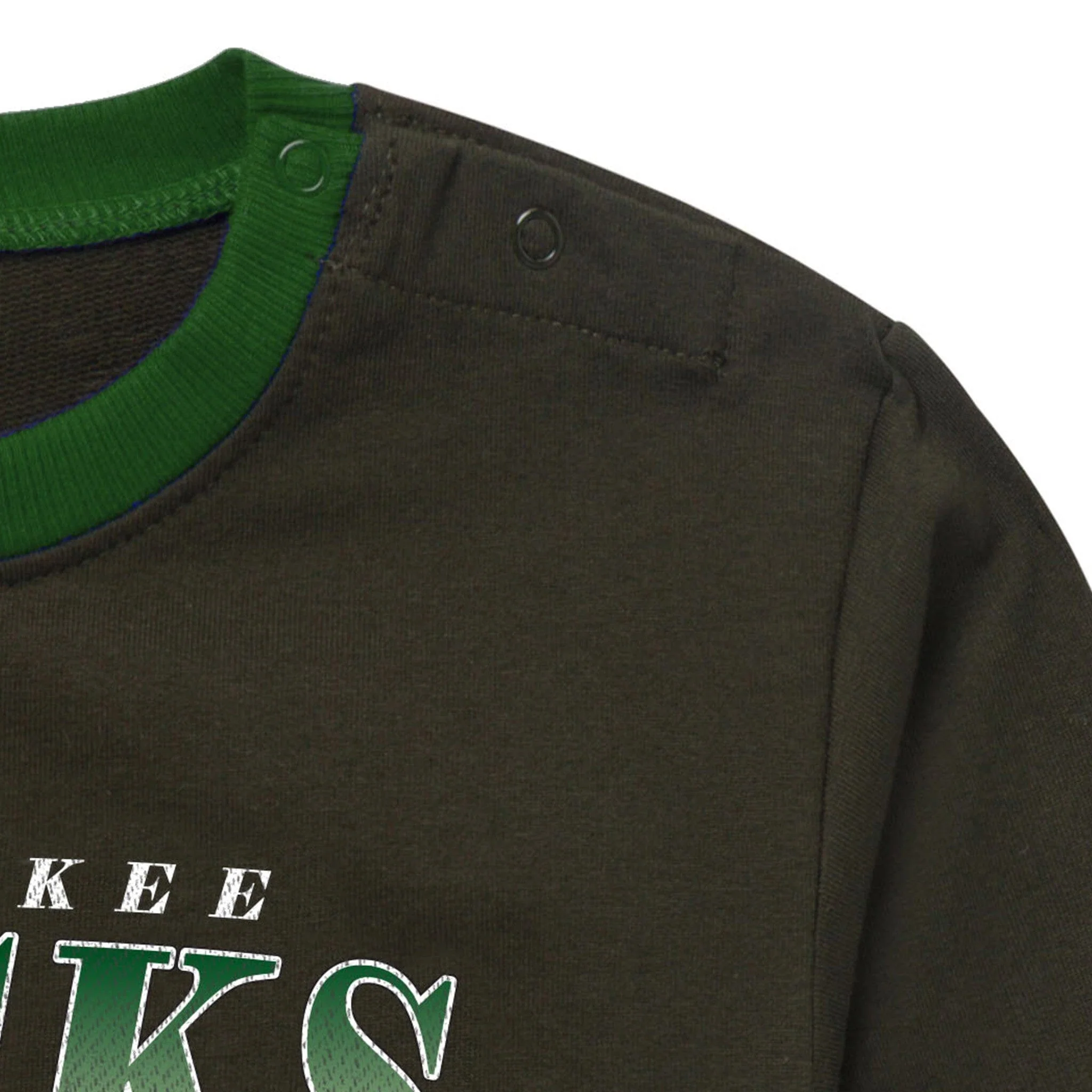 Baby Neutral Milwaukee Bucks Sweatshirt Bubble Romper - Image 3