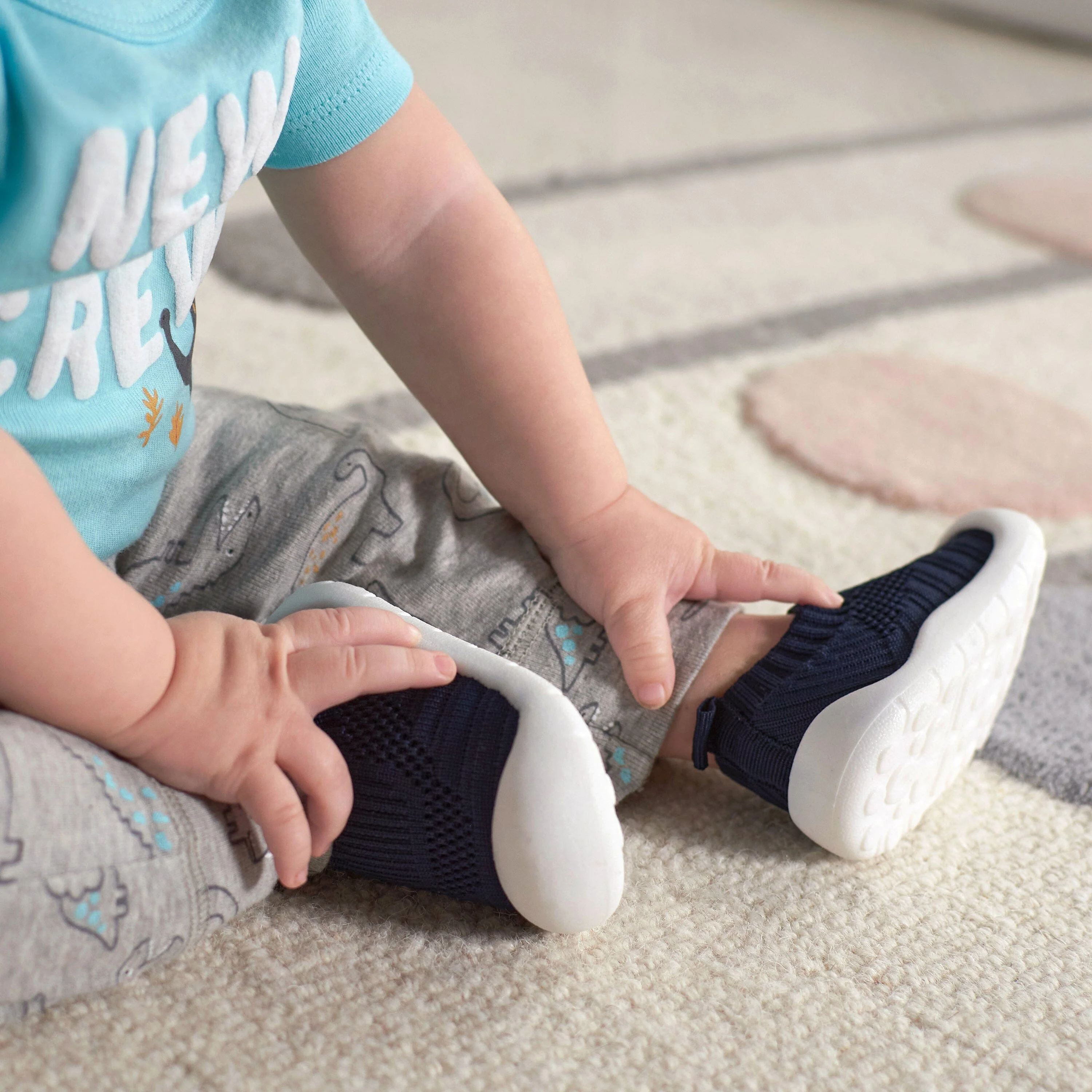 Baby Neutral Navy Stretchy Knit Slip-On Sneaker - Image 2