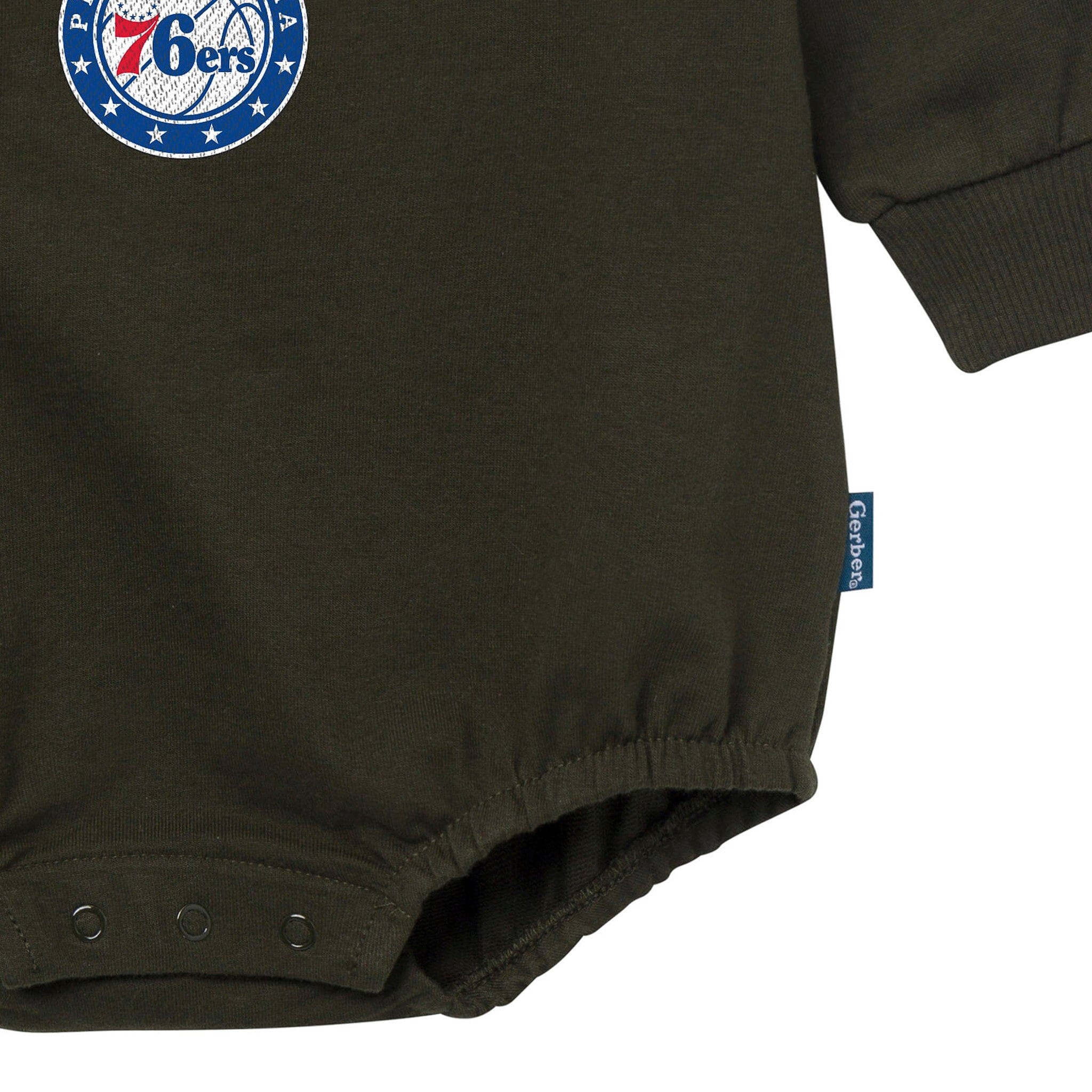 Baby Neutral Philadelphia 76ers Sweatshirt Bubble Romper - Image 4