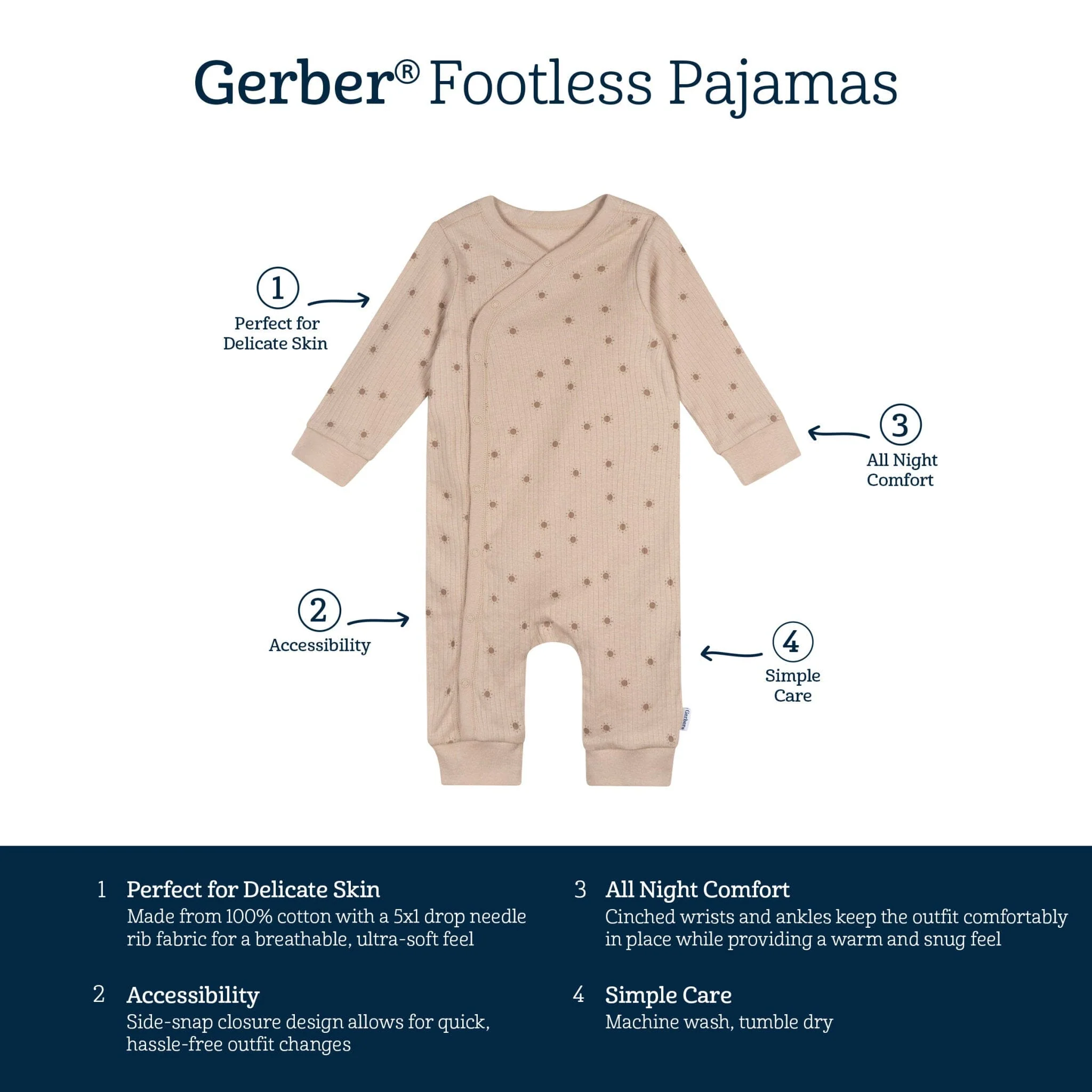 Baby Neutral Suns Footless Pajamas - Image 7