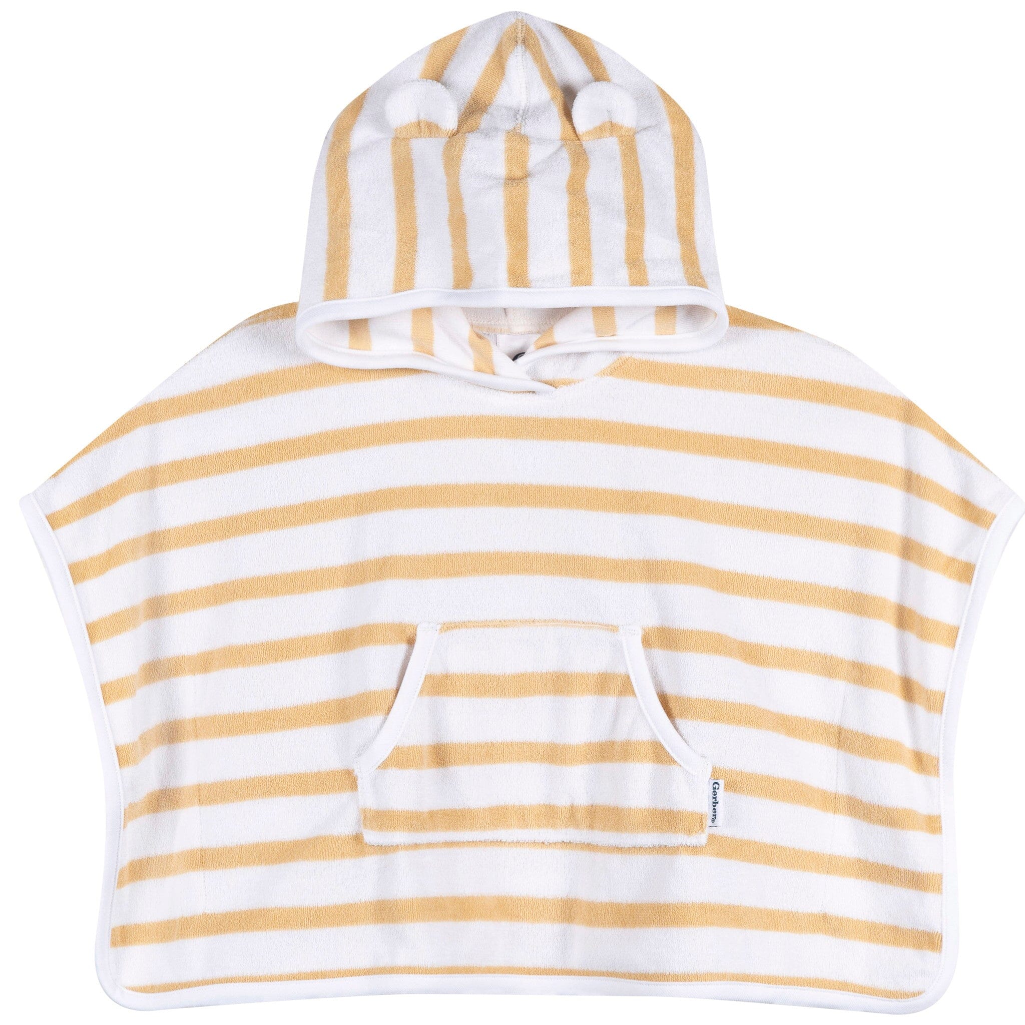 Baby Neutral Tan Stripe Hooded Swim Coverup